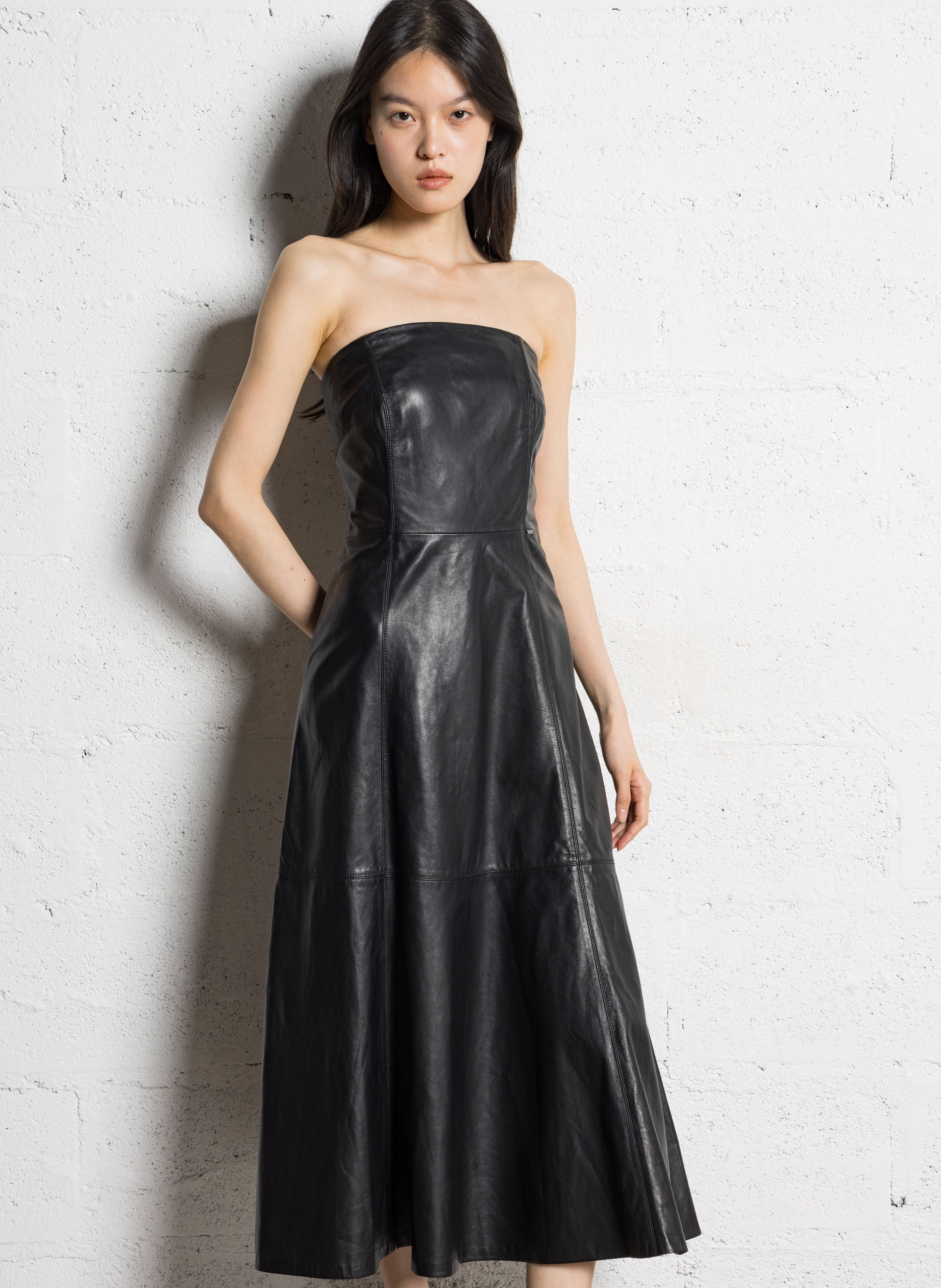 Robe bustier en cuir  IKKS Noir