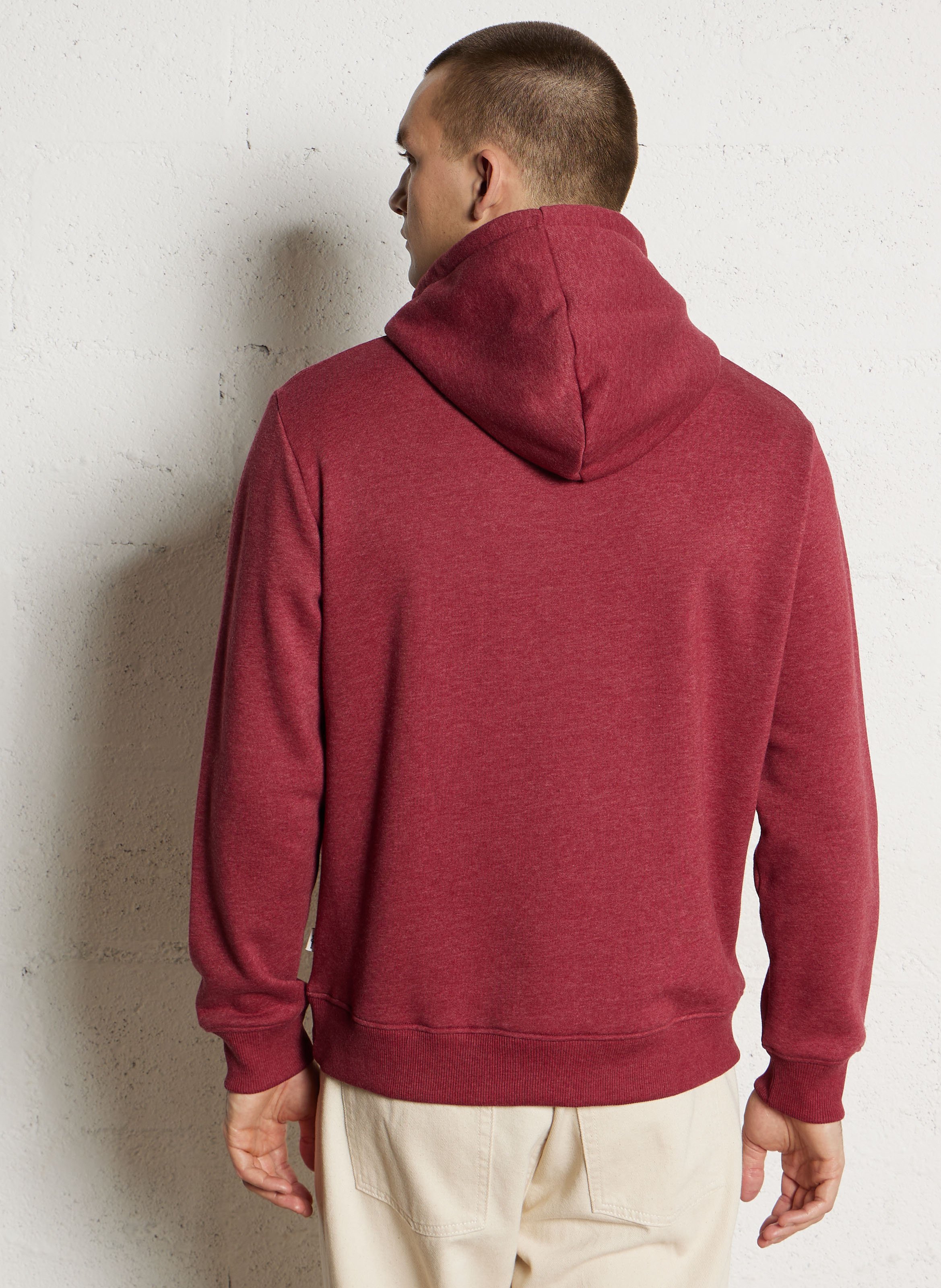 Sweat droit à capuche brodé en coton mélangé PEPE JEANS Rouge