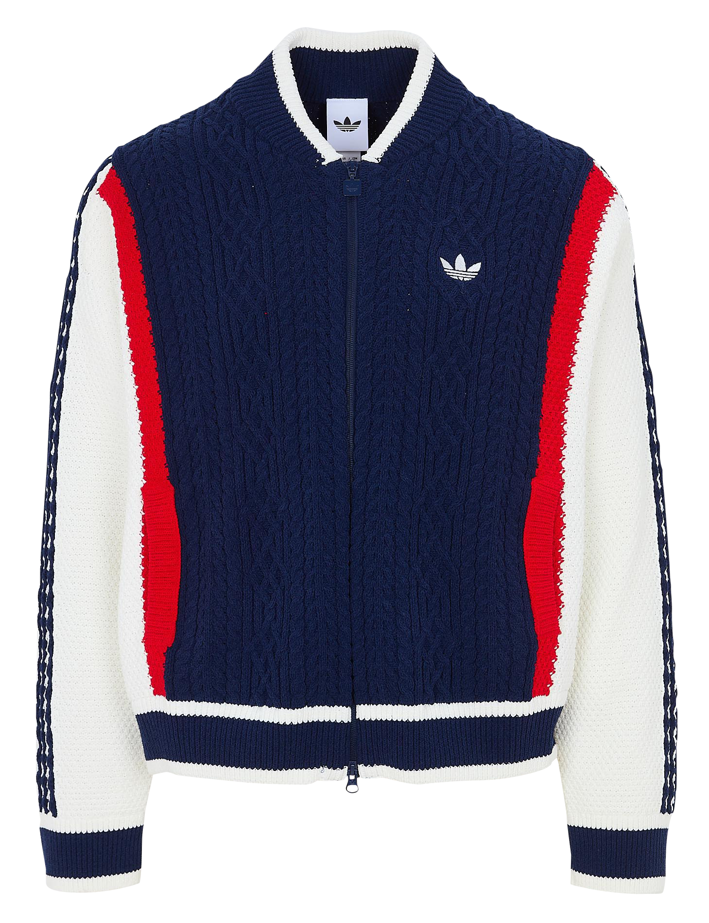 Ruime tricolor grof gebreide cardigan ADIDAS Blauw
