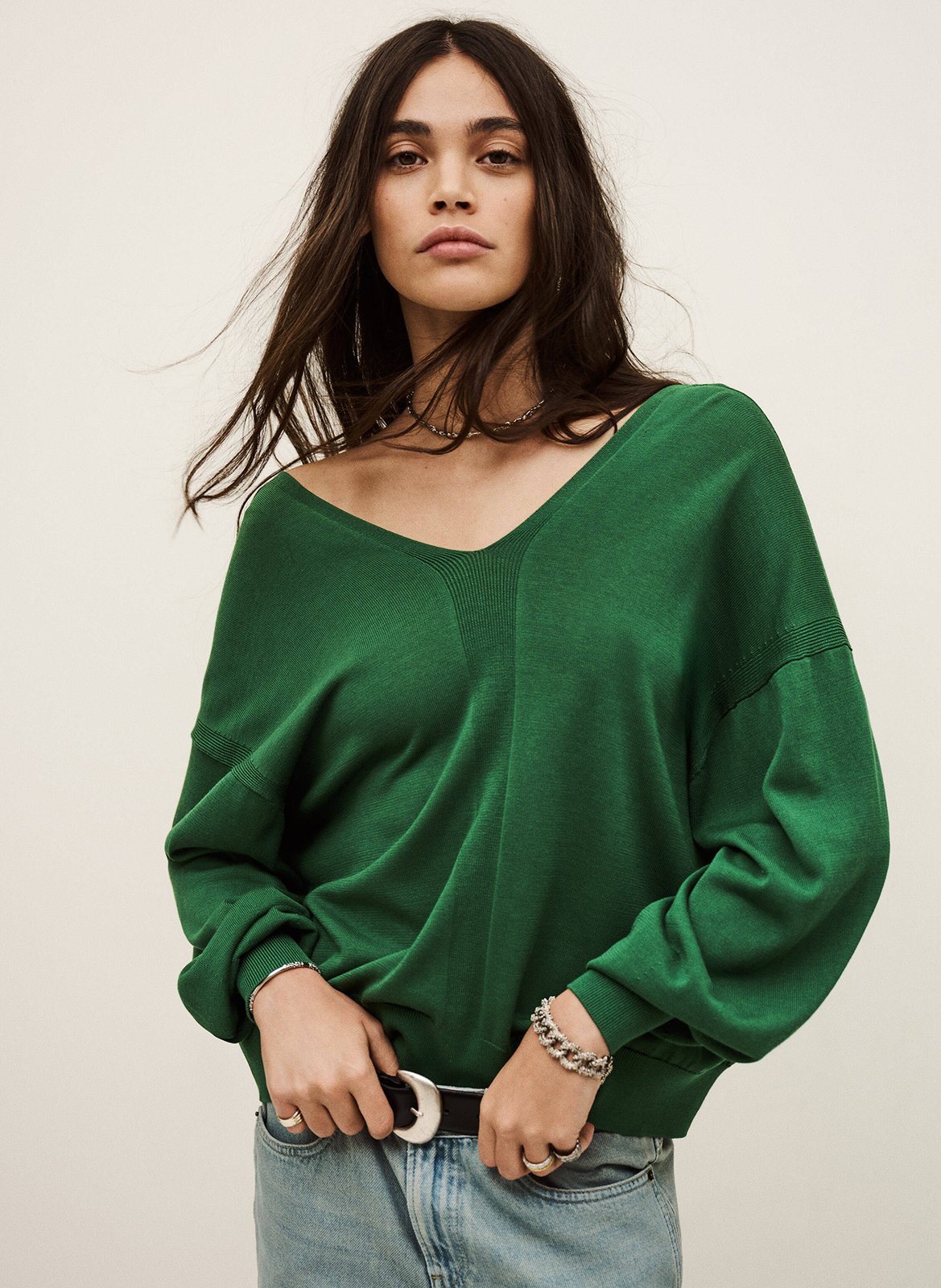 Pull col rond  BA&SH Vert