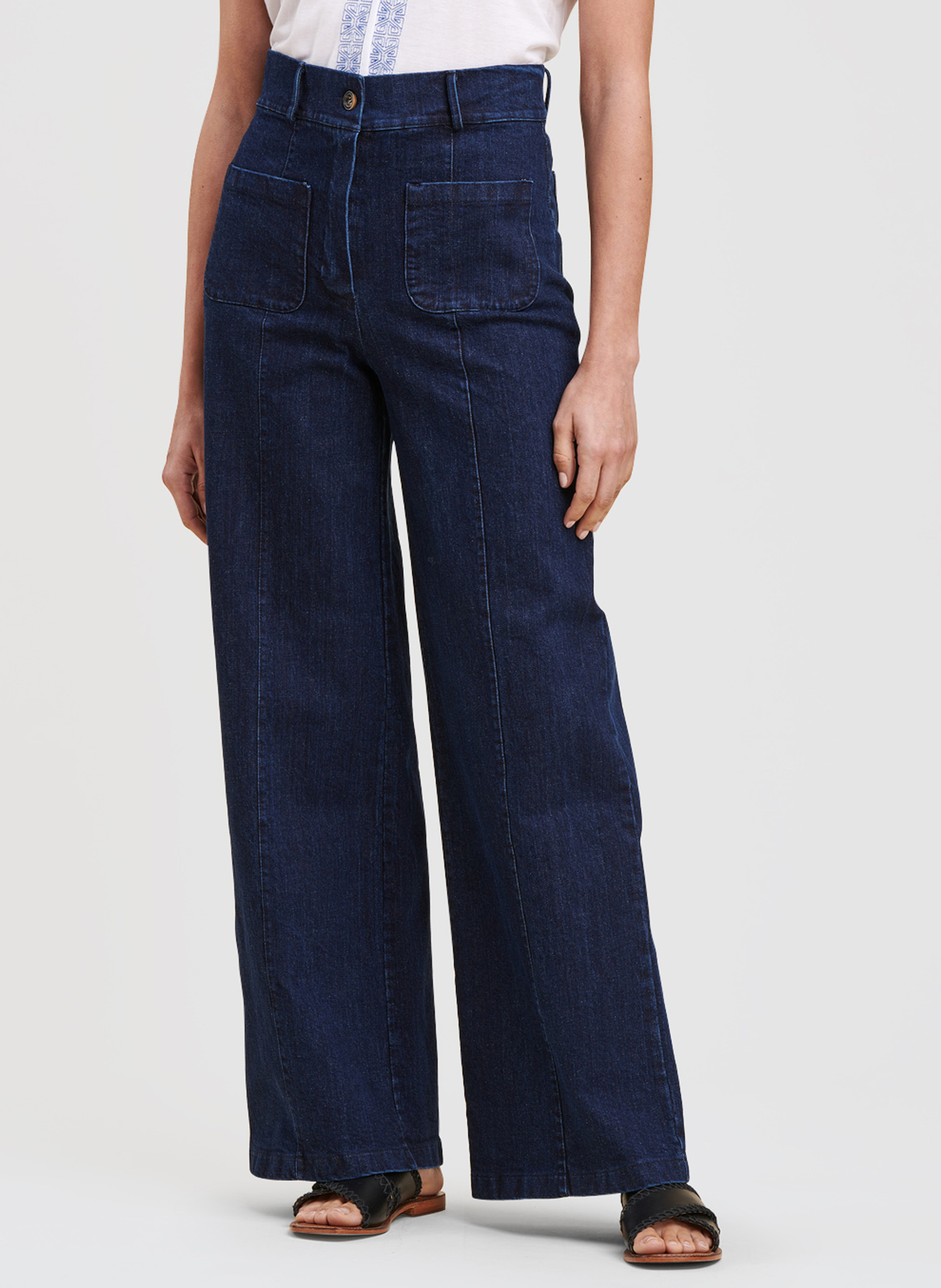 Bootcut flared cotton-blend jeans LA FEE MARABOUTEE