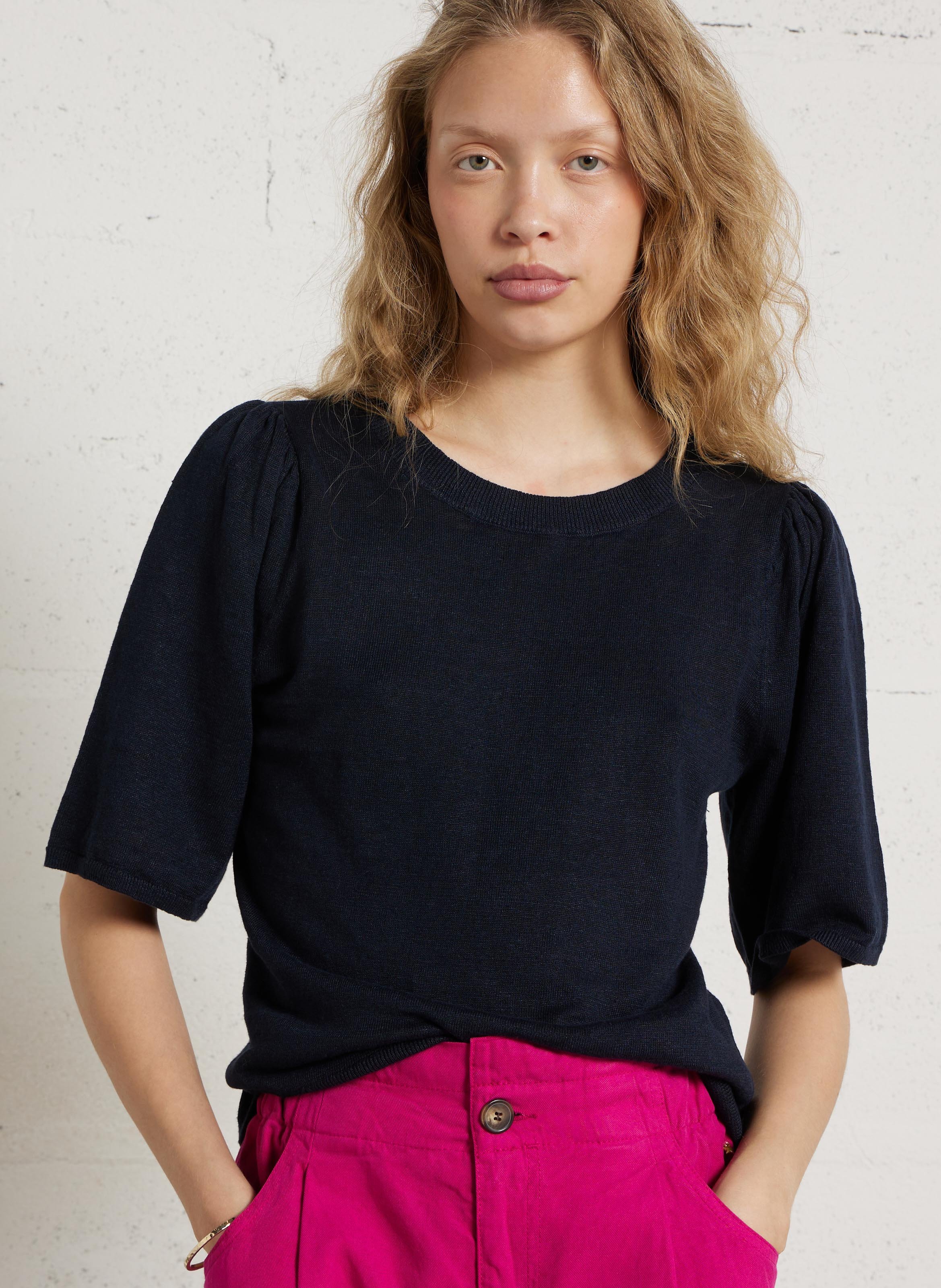 Pull en lin col rond DES PETITS HAUTS