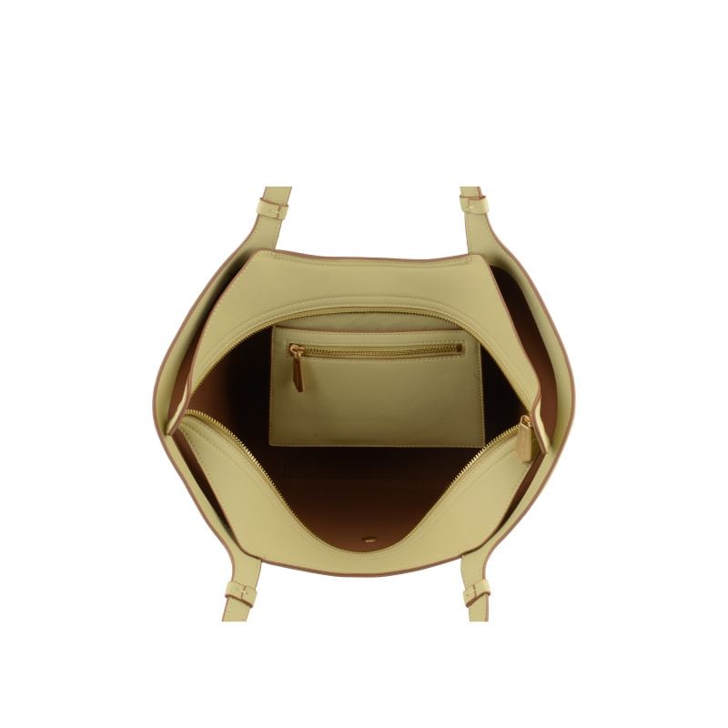 Calfskin leather shoulder bag POURCHET Yellow