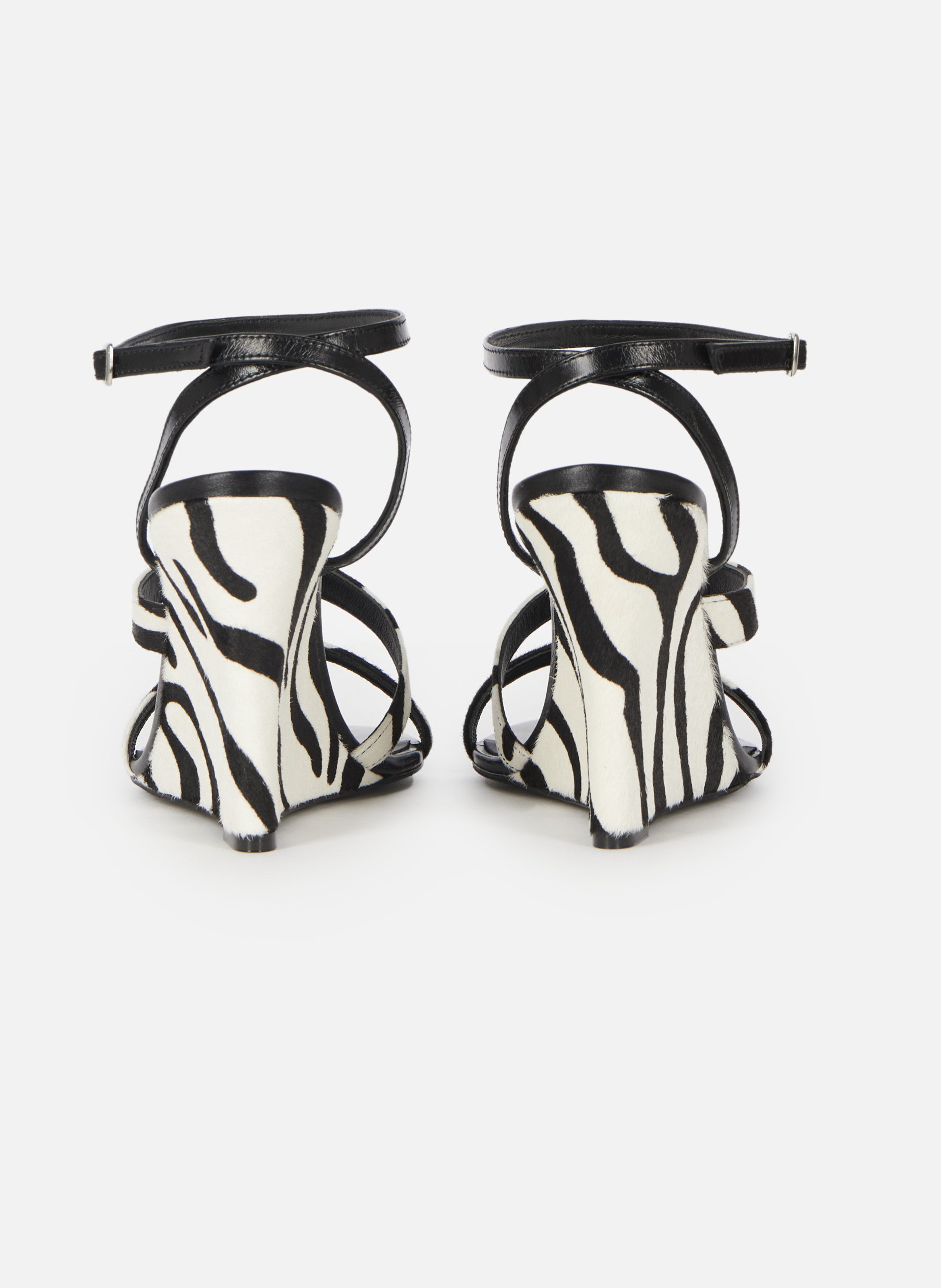 Sandales à talons compensés effet poulain THE KOOPLES Noir
