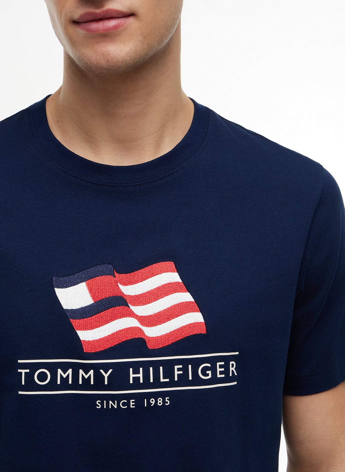 Bedrucktes T-Shirt mit Rundhalsausschnitt TOMMY HILFIGER Blau