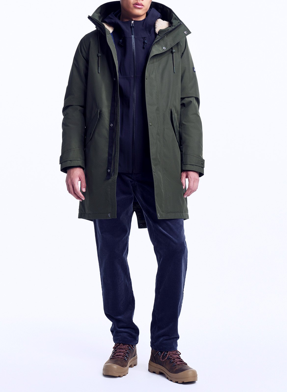 Parka mi-longue à capuche AIGLE Gris