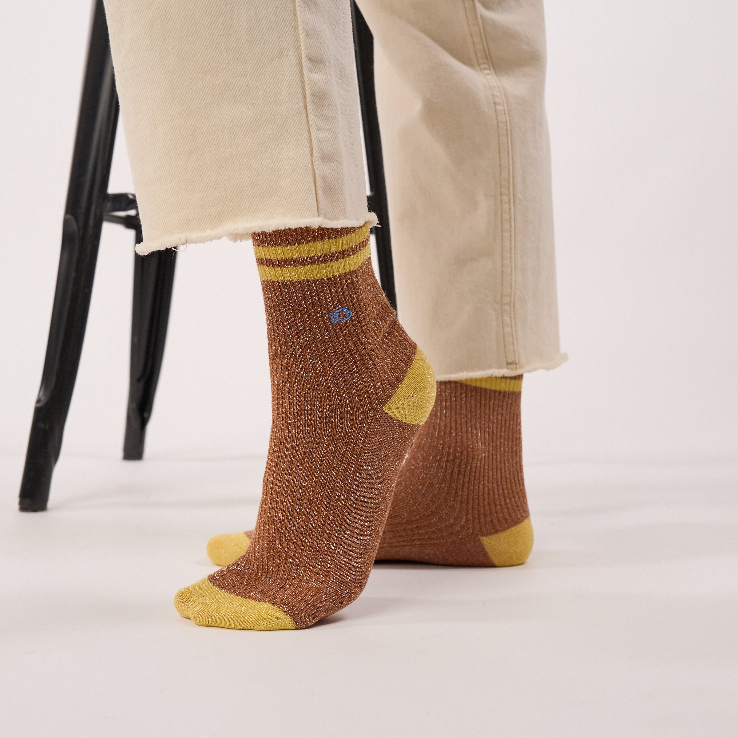 Combed Cotton Vintage Socks BILLYBELT Brown