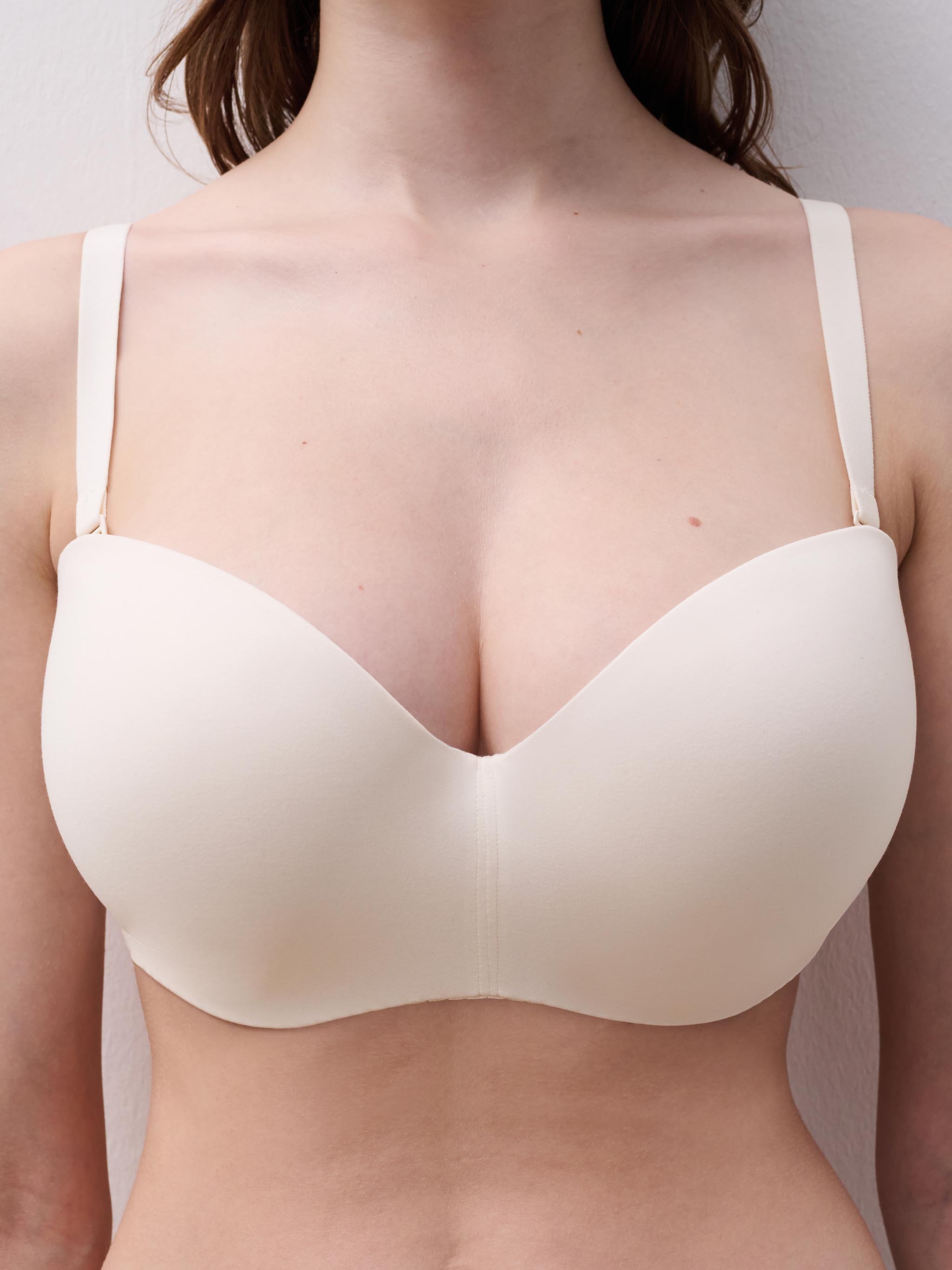 Bandeau bra with cups and removable straps CHANTELLE Beige