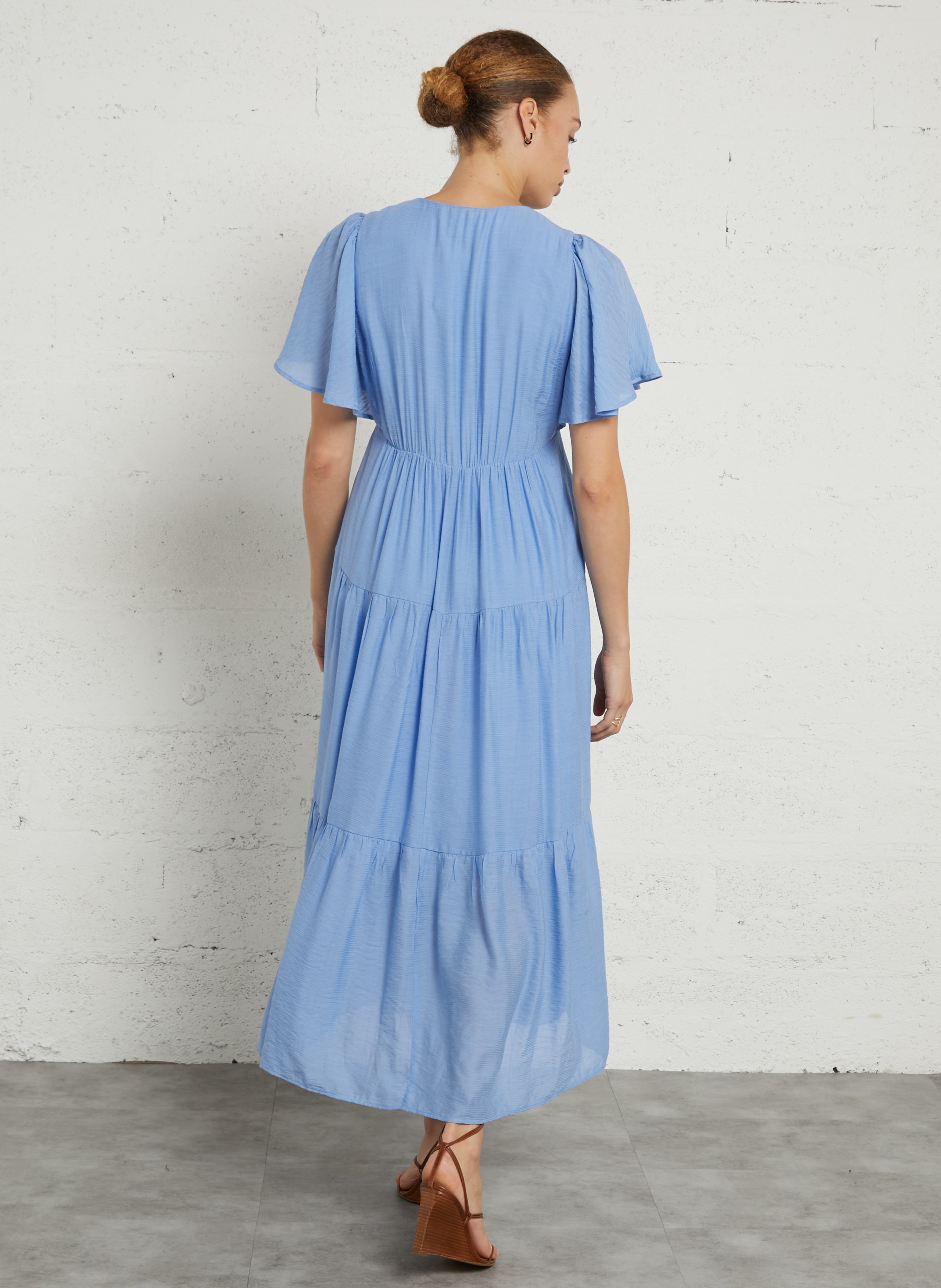 Robe longue col V MAISON 123 Bleu