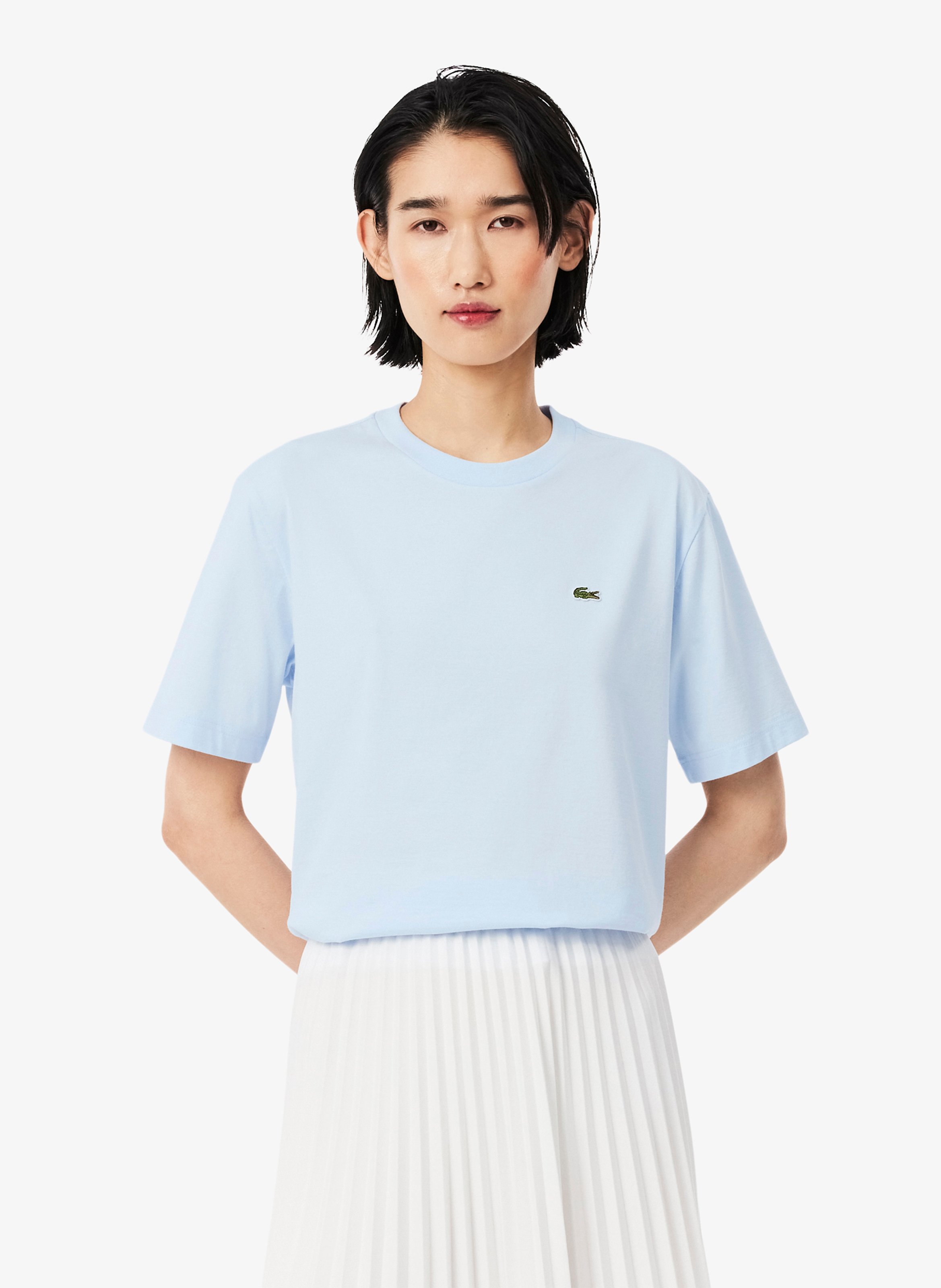 Tee-shirt manches courtes en coton LACOSTE Bleu