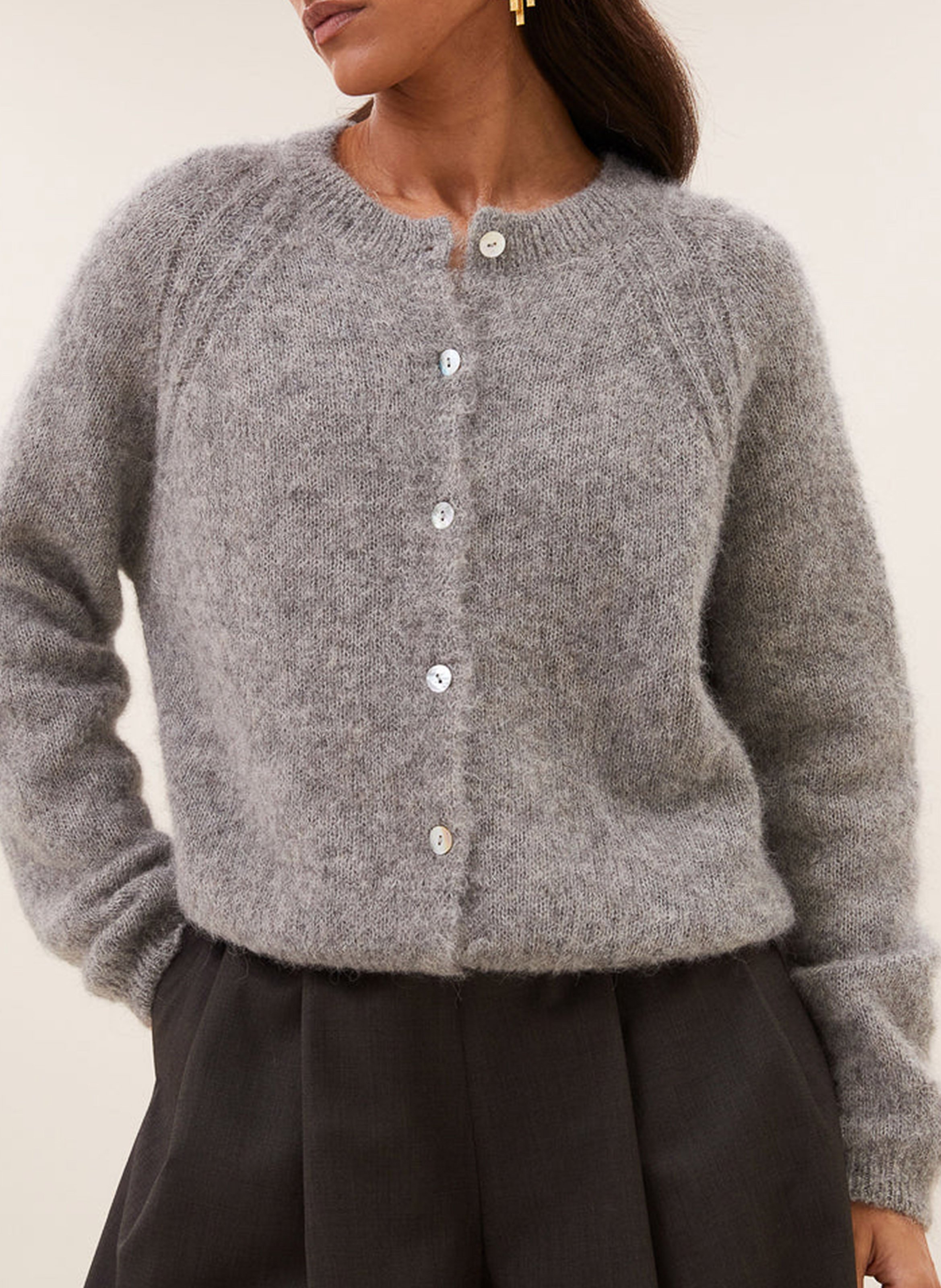 Gilet oversize en laine mélangée BY BAR Gris