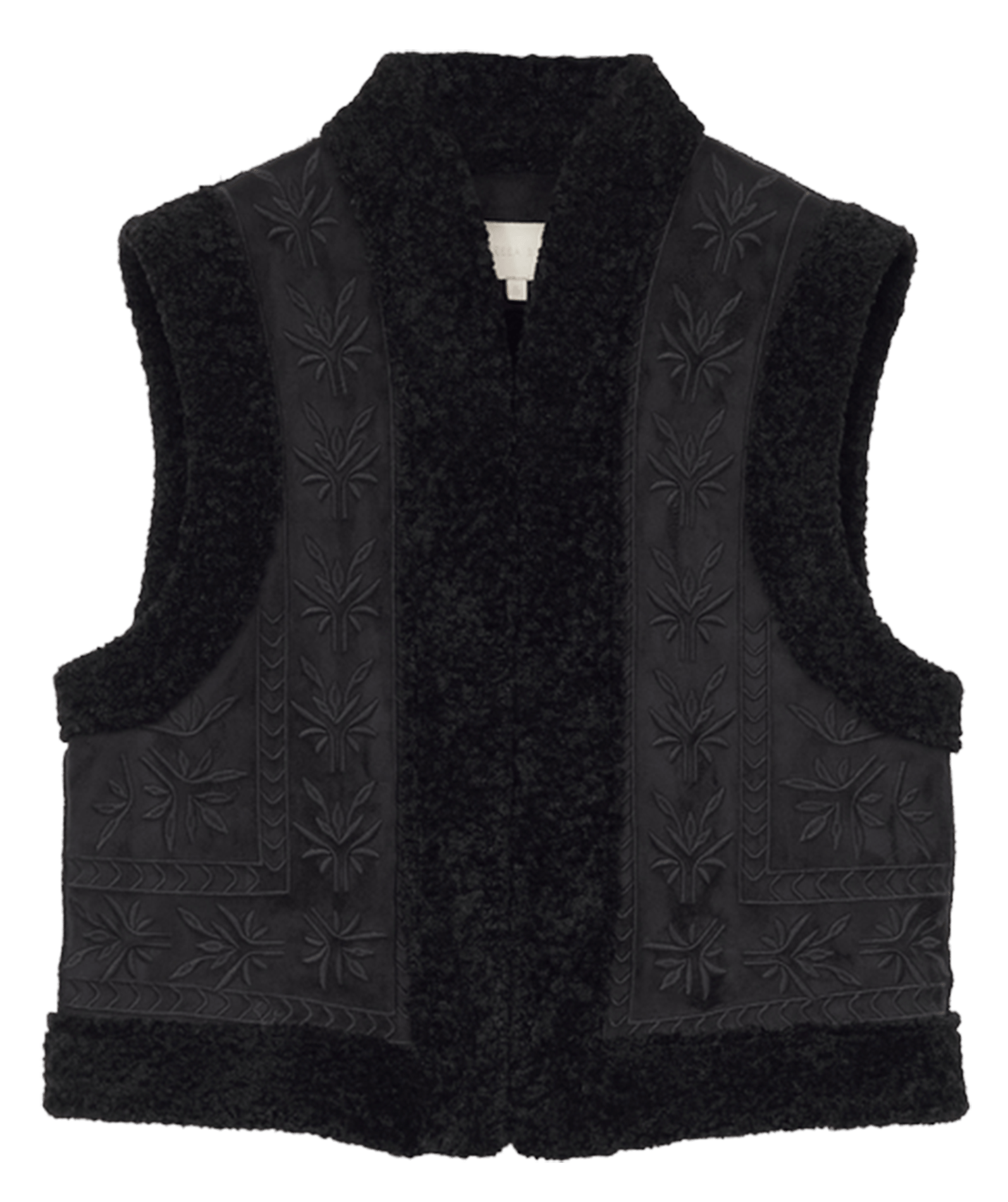 Gilet sans manches effet peau lainée VANESSA BRUNO Noir