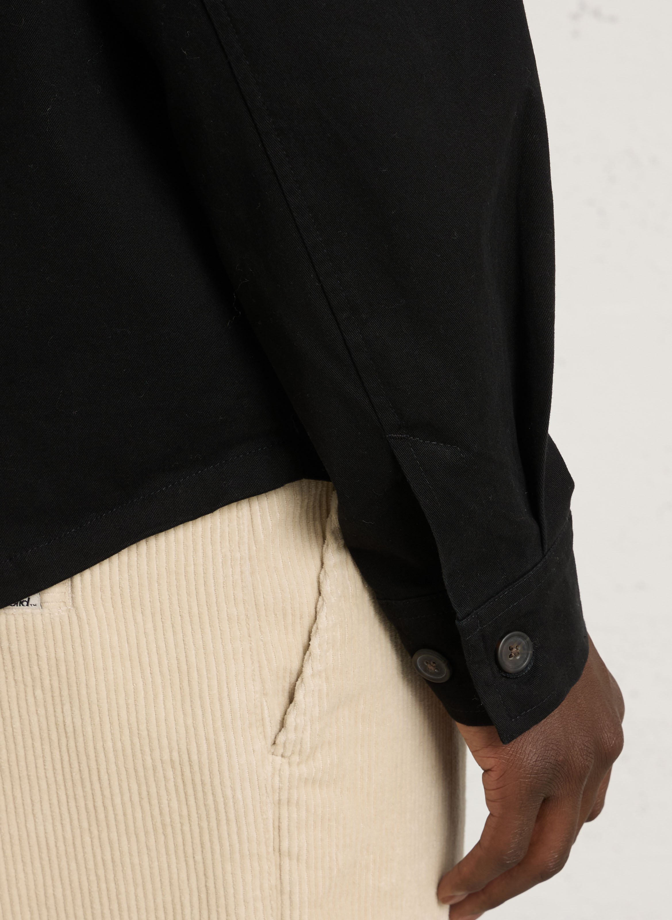 Chemise oversize en coton mélangé SOLID Noir