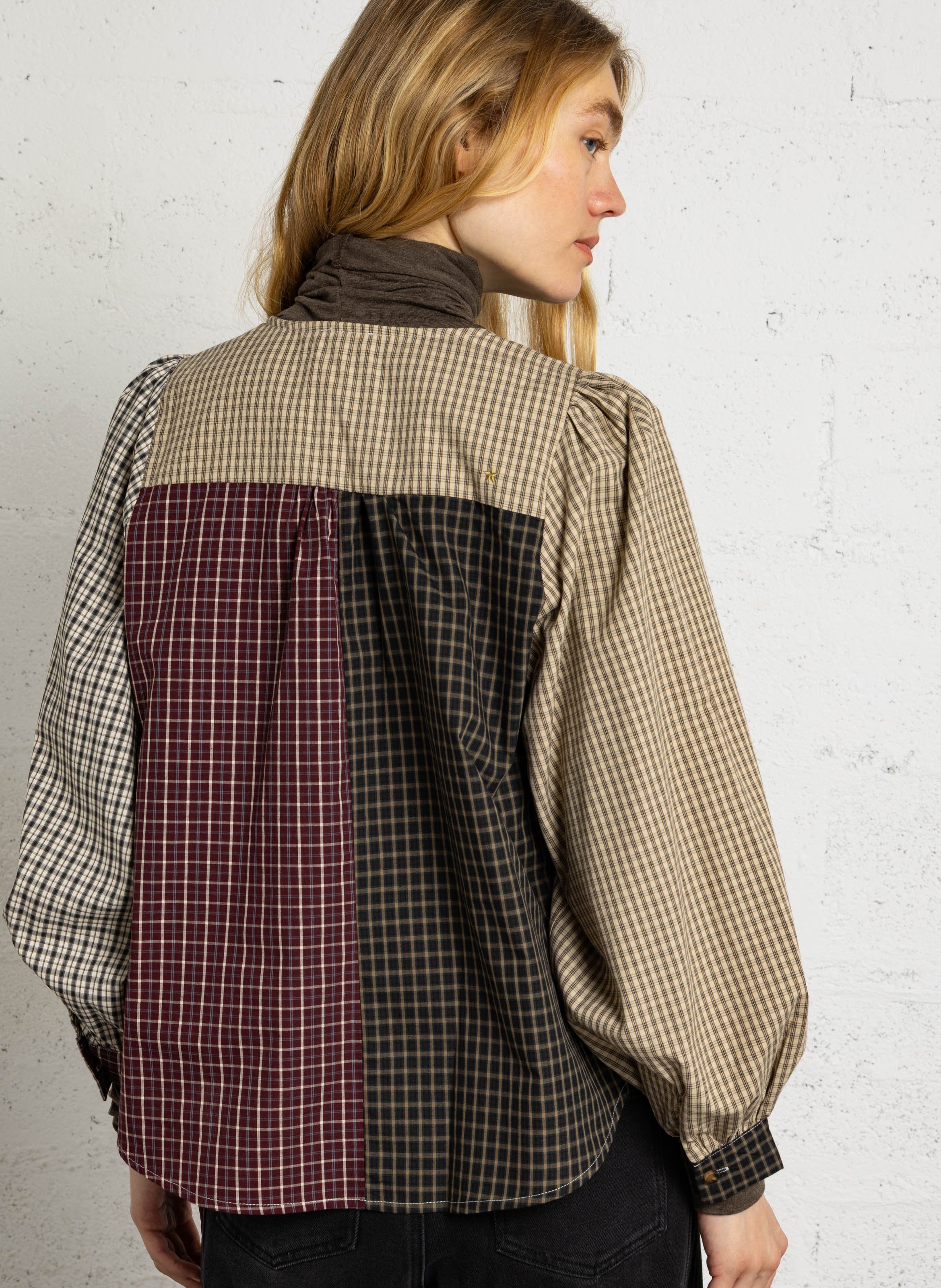 Straight checkered cotton blouse LA PETITE ETOILE Multicolored