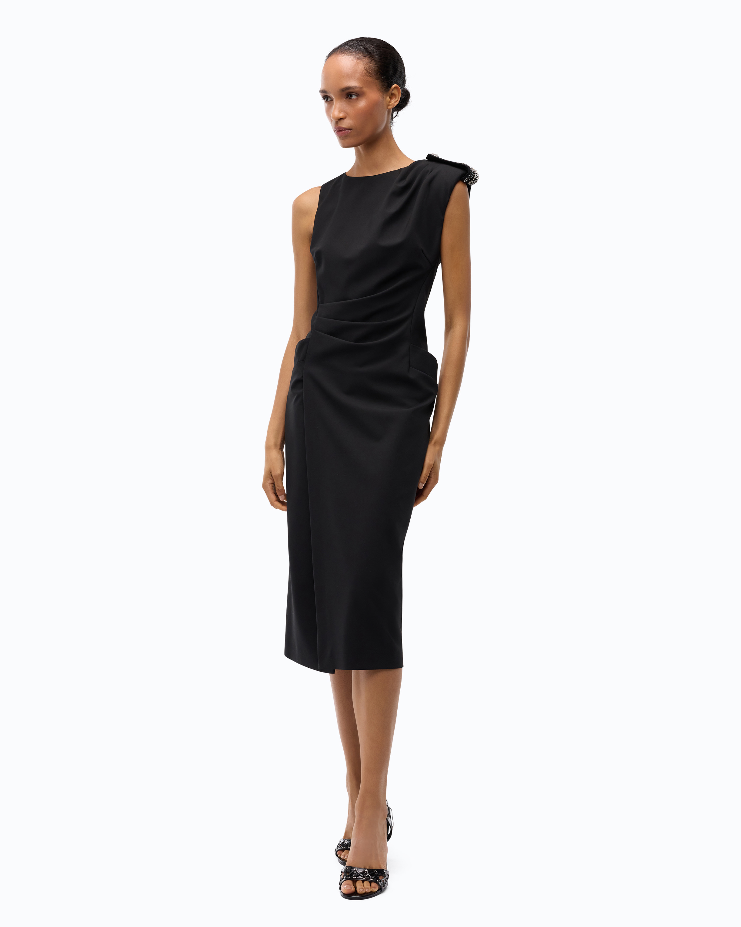 Robe fourreau mi-longue avec détail bijou PINKO Noir