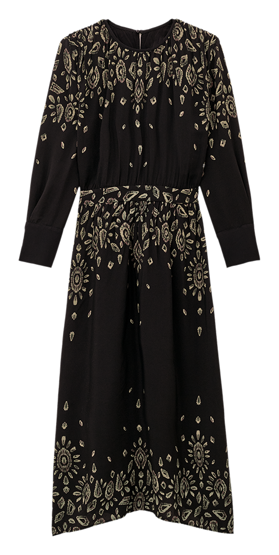 Robe longue col rond imprimée BA&SH Noir