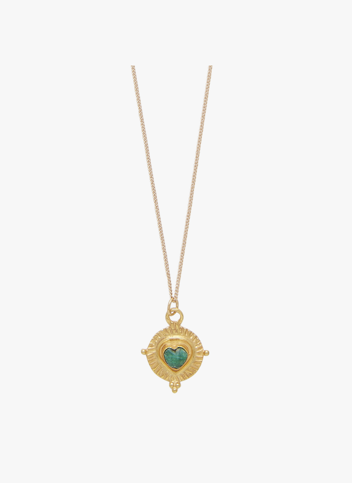 L'ATELIER DES DAMES Halskette aus Messing und Chrysopras in Golden