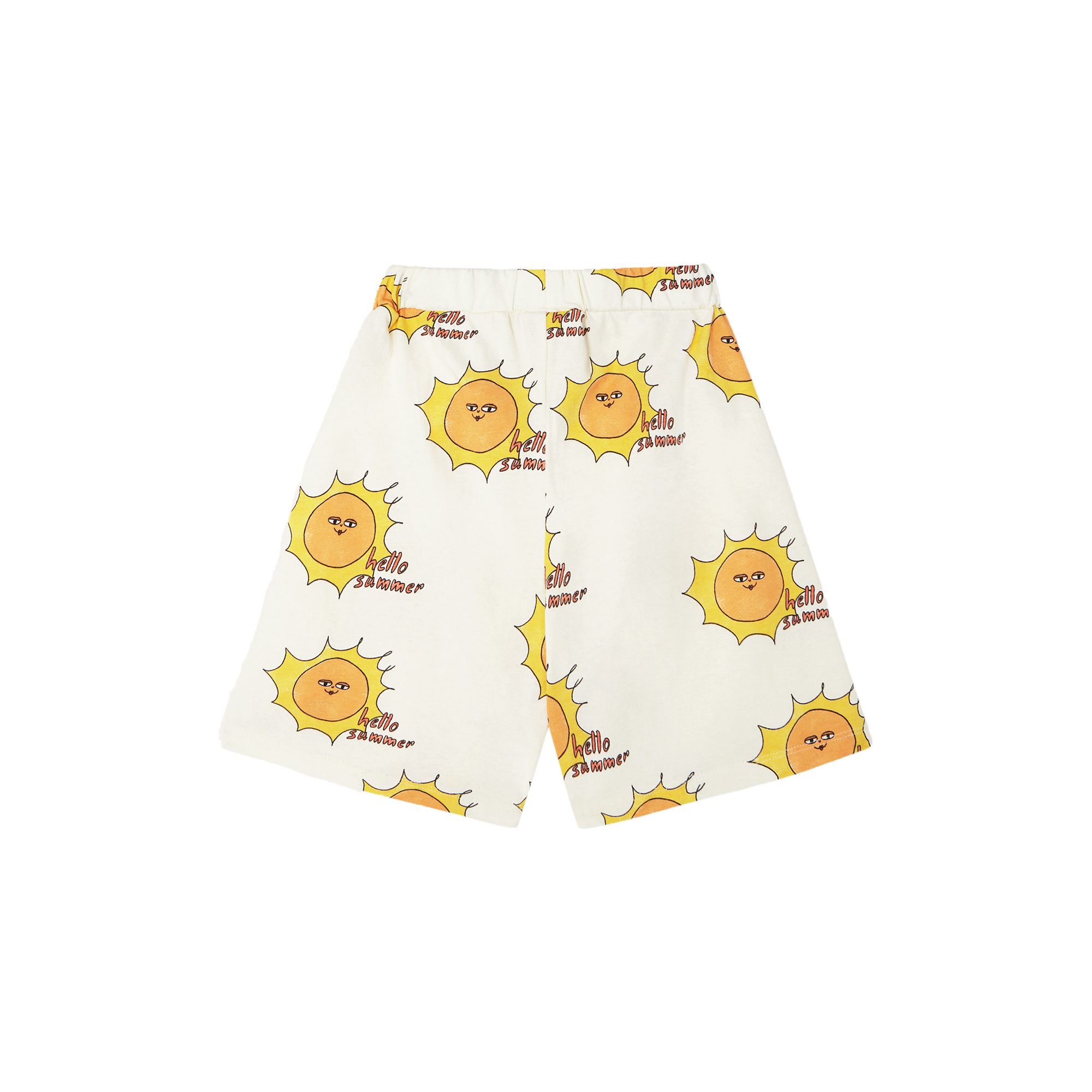 Short ample en coton imprimé soleil THE CAMPAMENTO Blanc