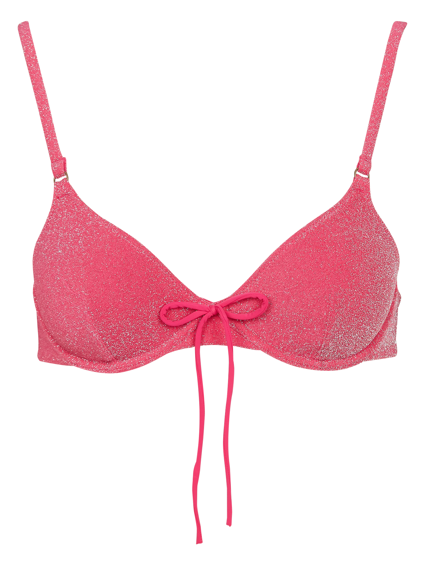 Haut de maillot de bain à fils métallisés LOVE STORIES Rose