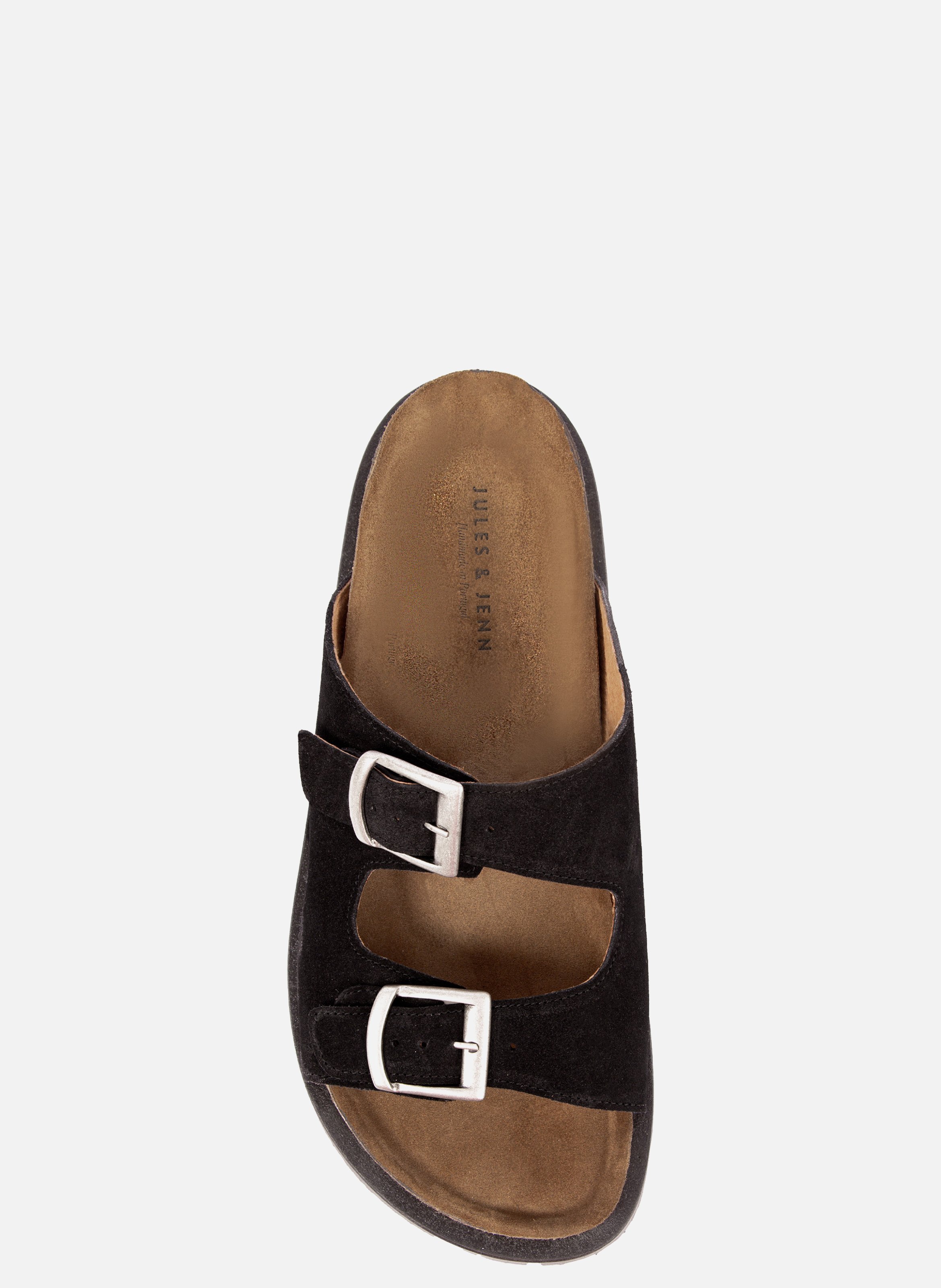 Cork leather suede mules JULES & JENN Black