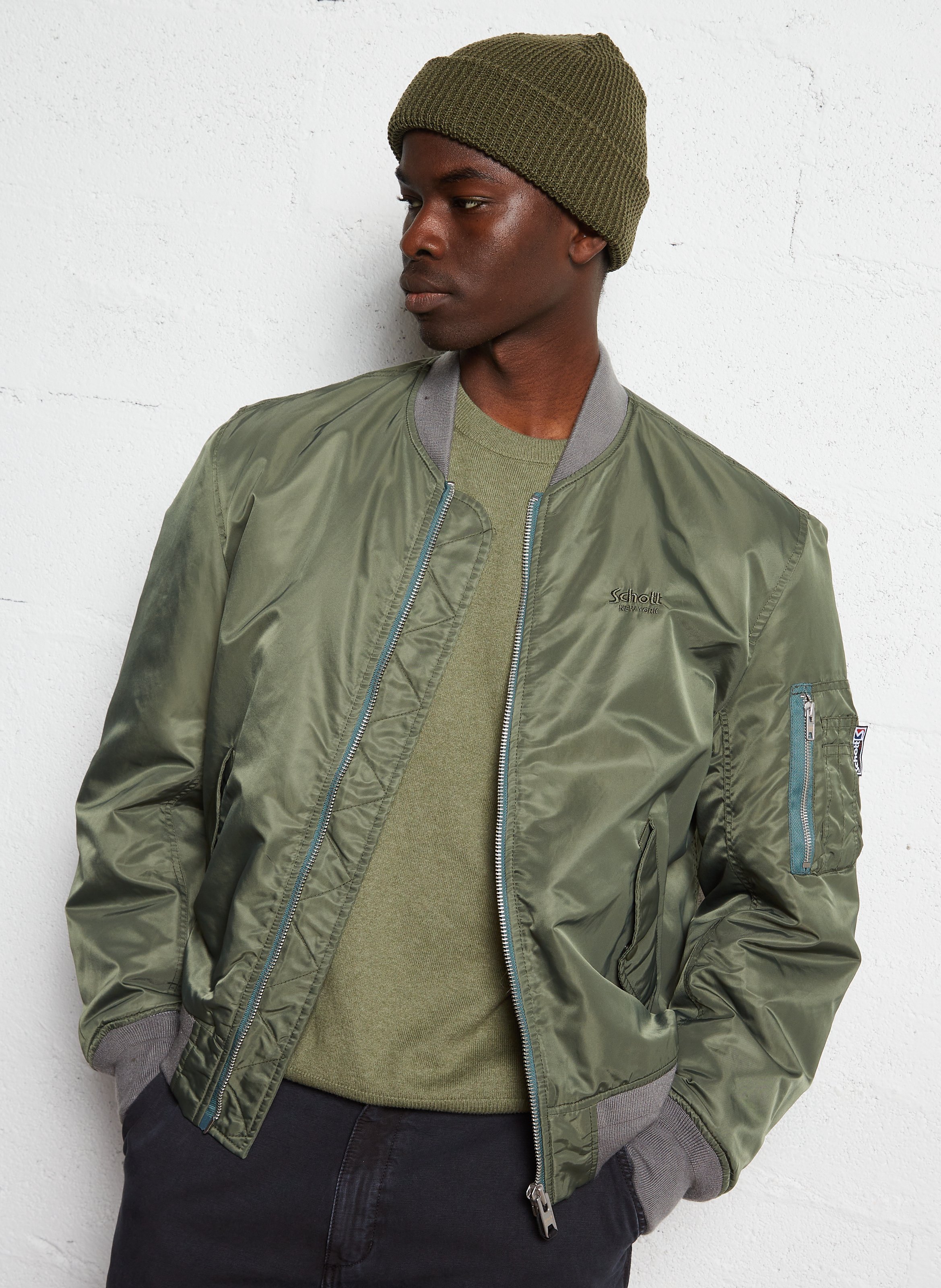 ジャケット・アウター stein OVERSIZED DOUBLE JACKET Green stein | シュタイン OVERSIZED FLIGHT JACKET (MILITARY KHAKI