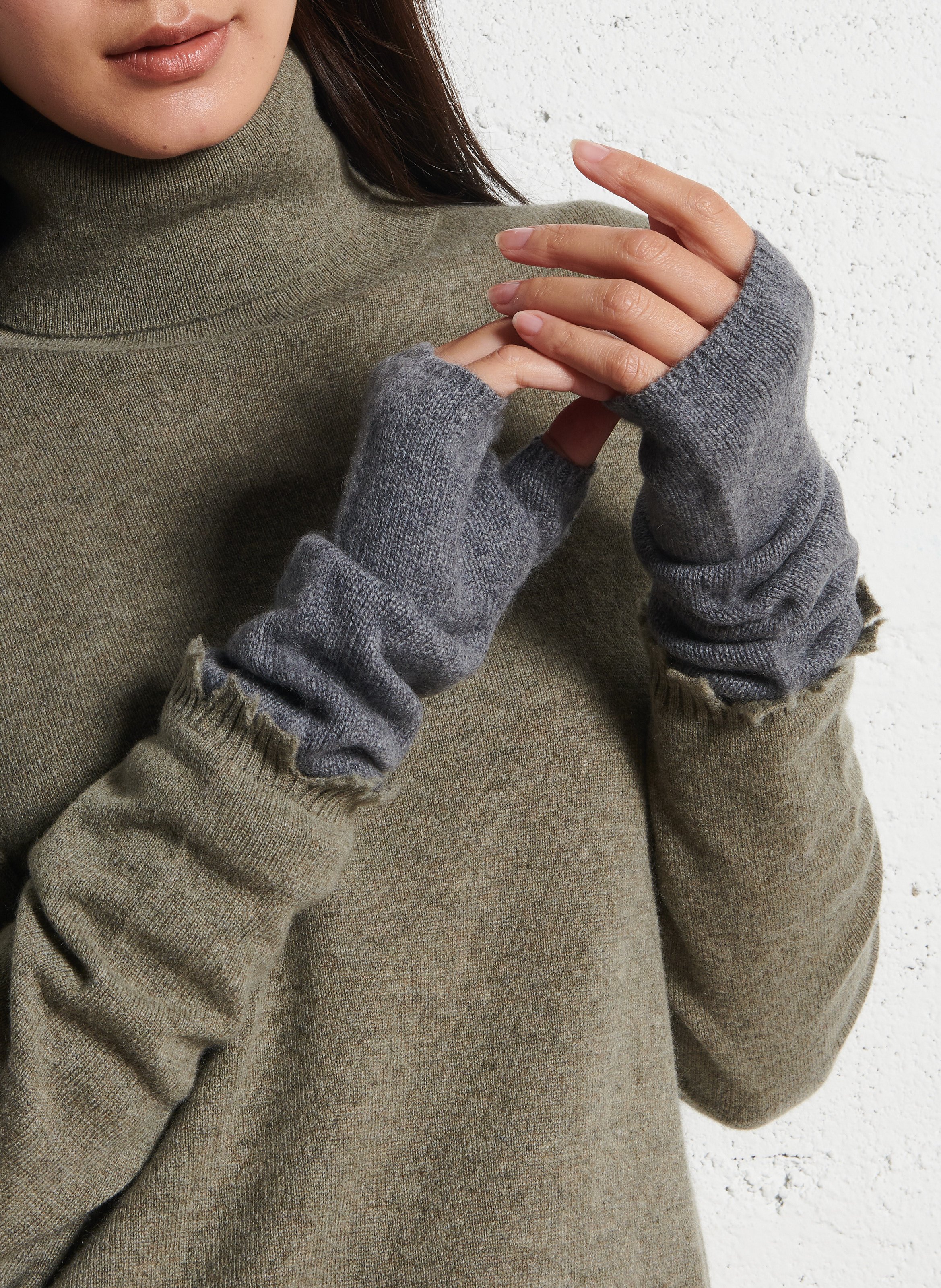 Halbhandschuhe aus Kaschmir KUJTEN