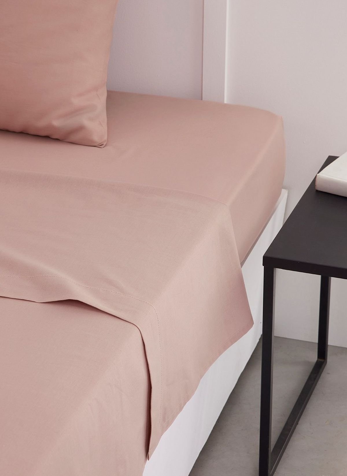Flat sheet for bed in plain cotton TODAY LINGE DE MAISON Pink