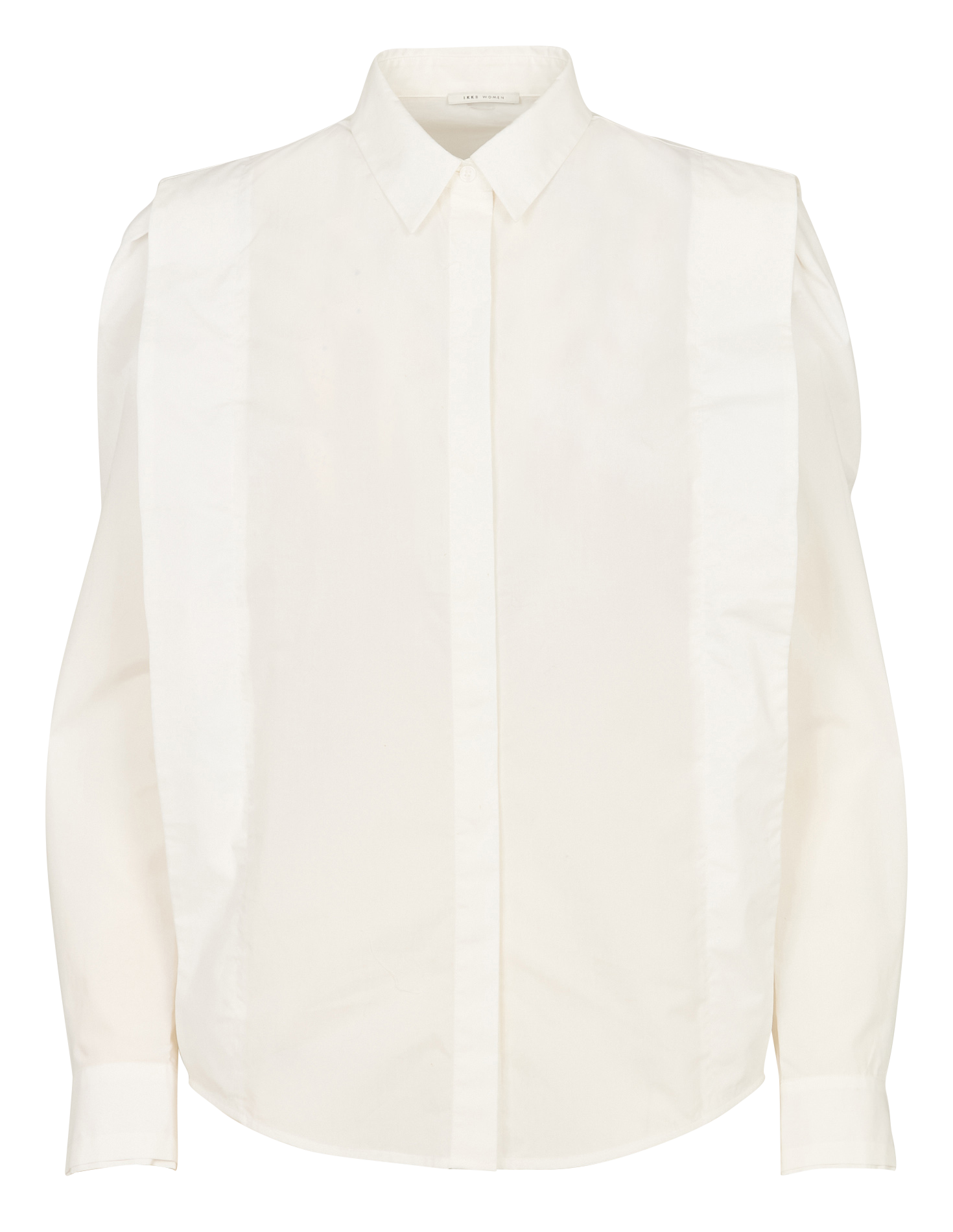 Solid straight shirt with panels IKKS White