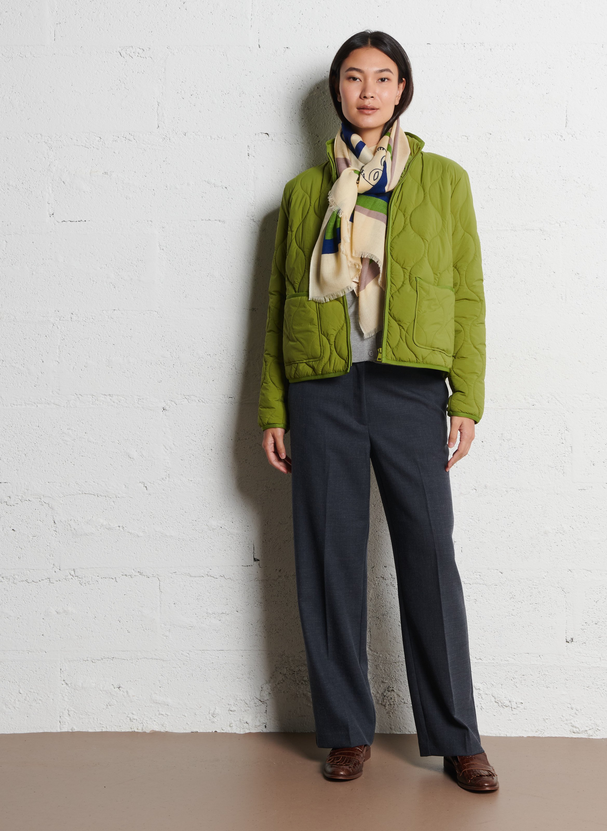 Veste droite matelassée  NICE THINGS Vert