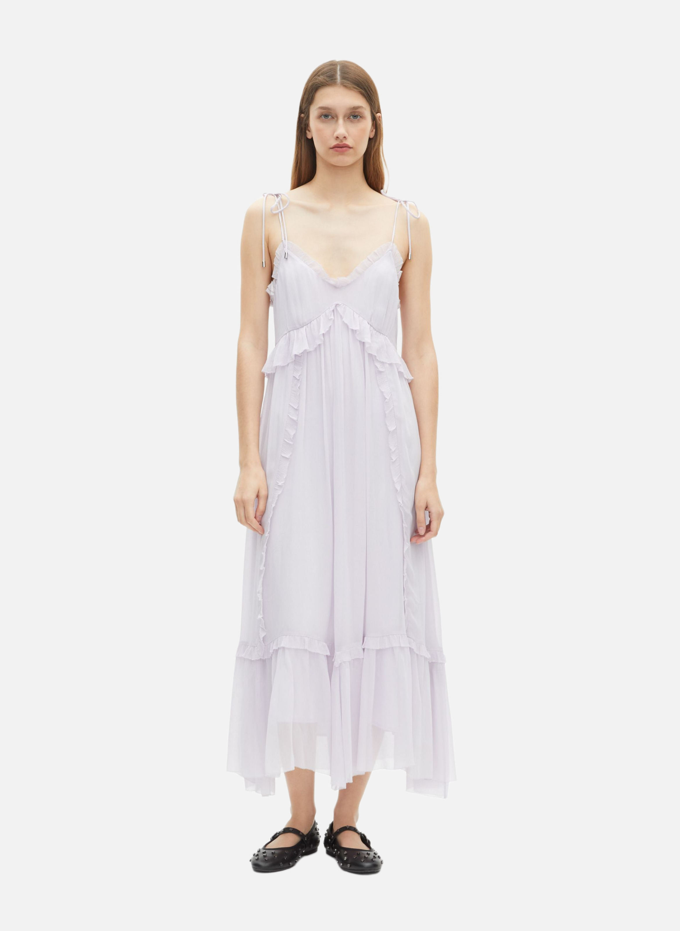 Long dress with ruffles THE KOOPLES Purple