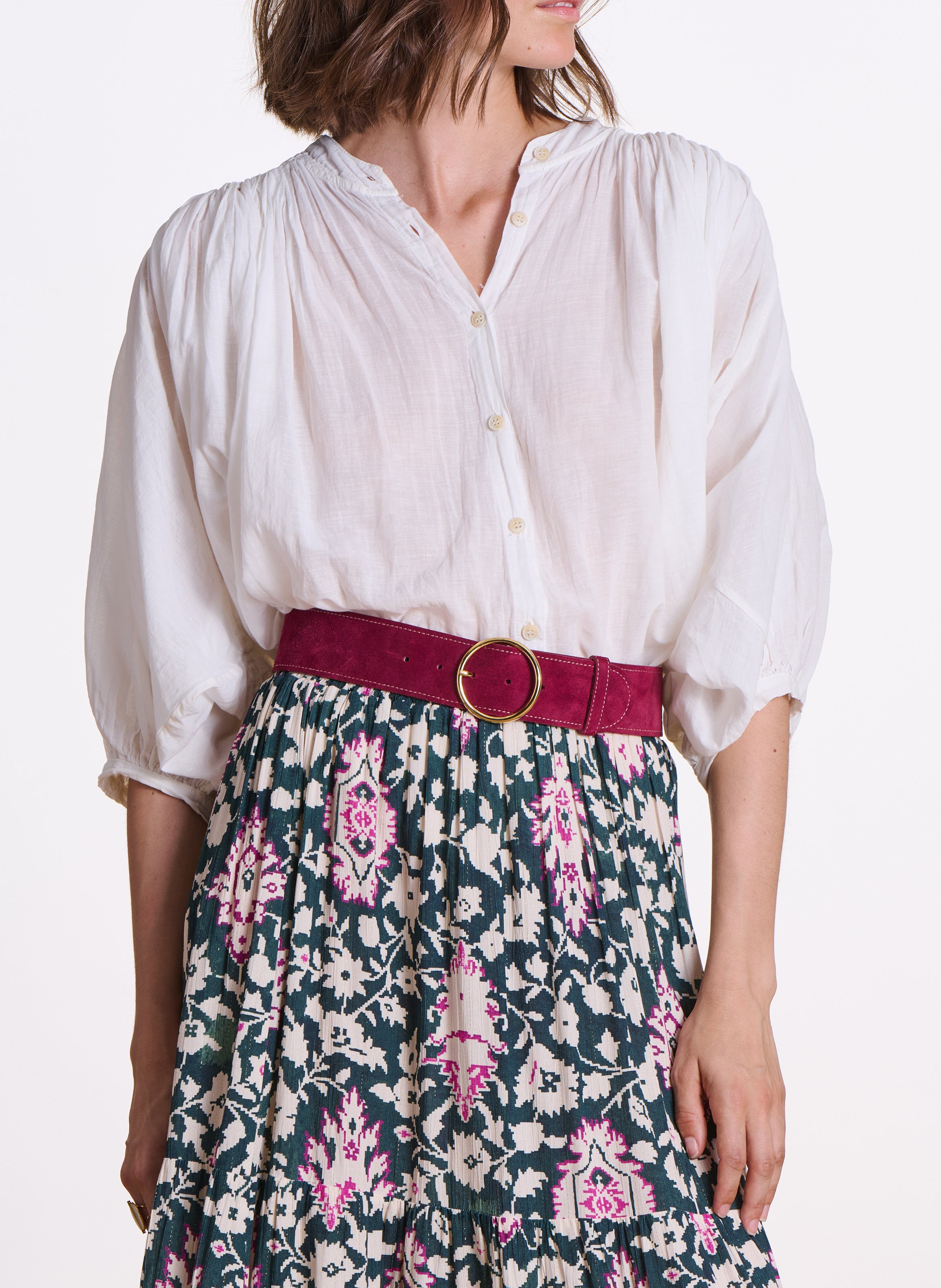 - Buckle closure. - Width: 3 cm.  LA FEE MARABOUTEE Red