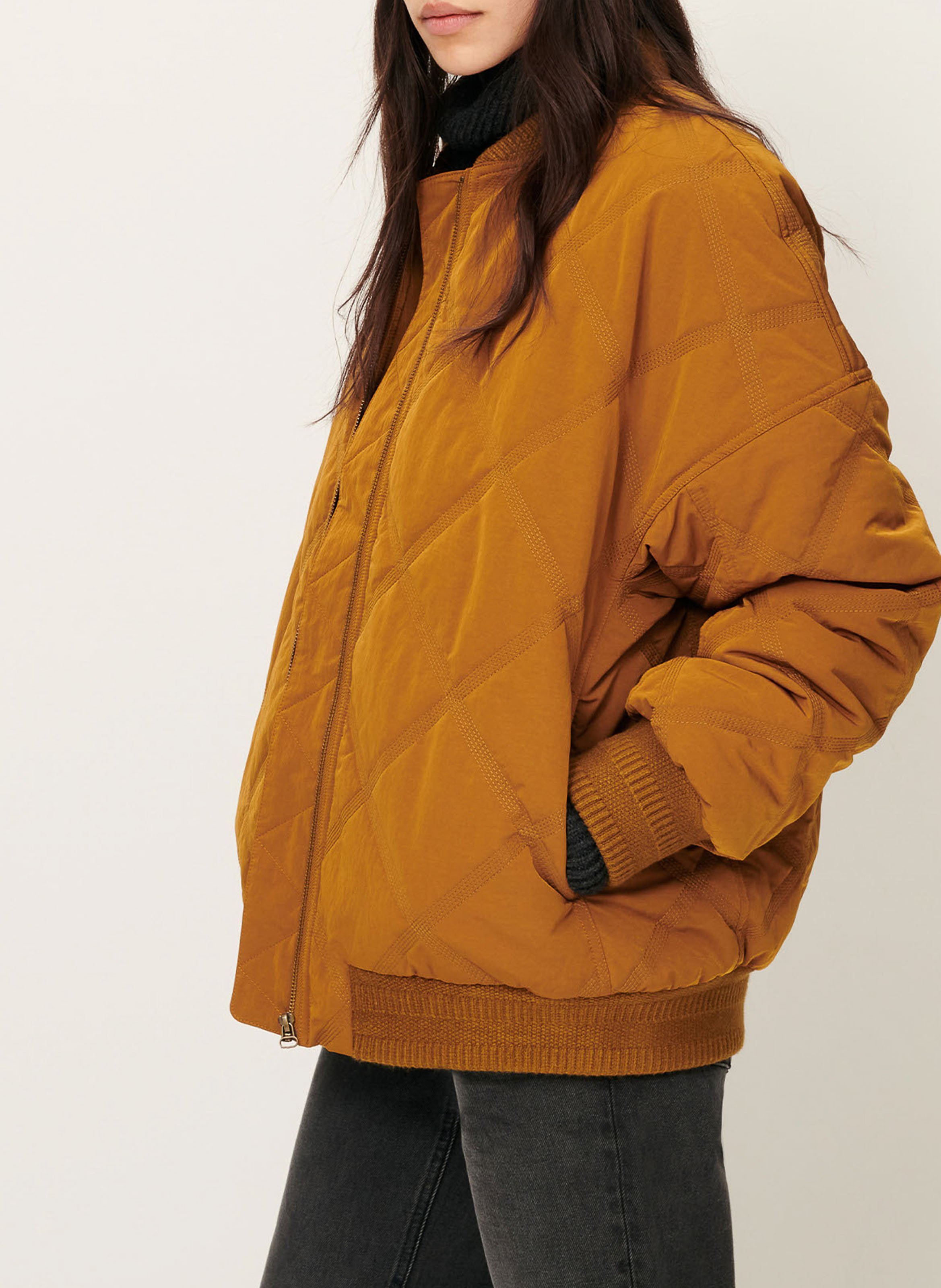 Oversize-Steppblouson mit College-Kragen SESSUN Braun