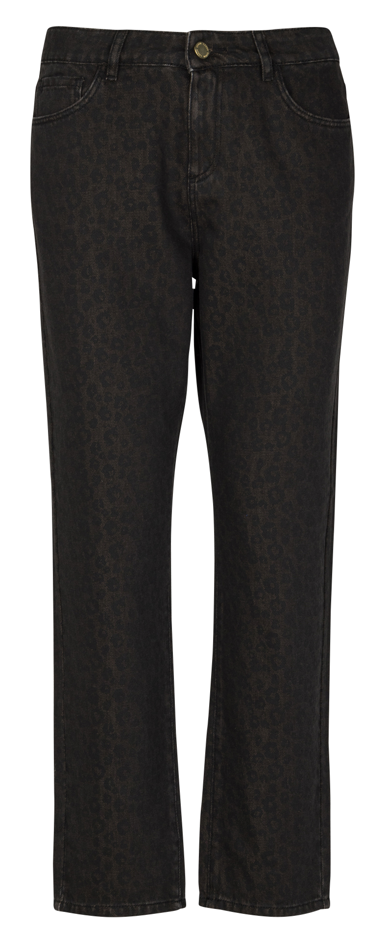 Straight printed cotton jeans I CODE Brown