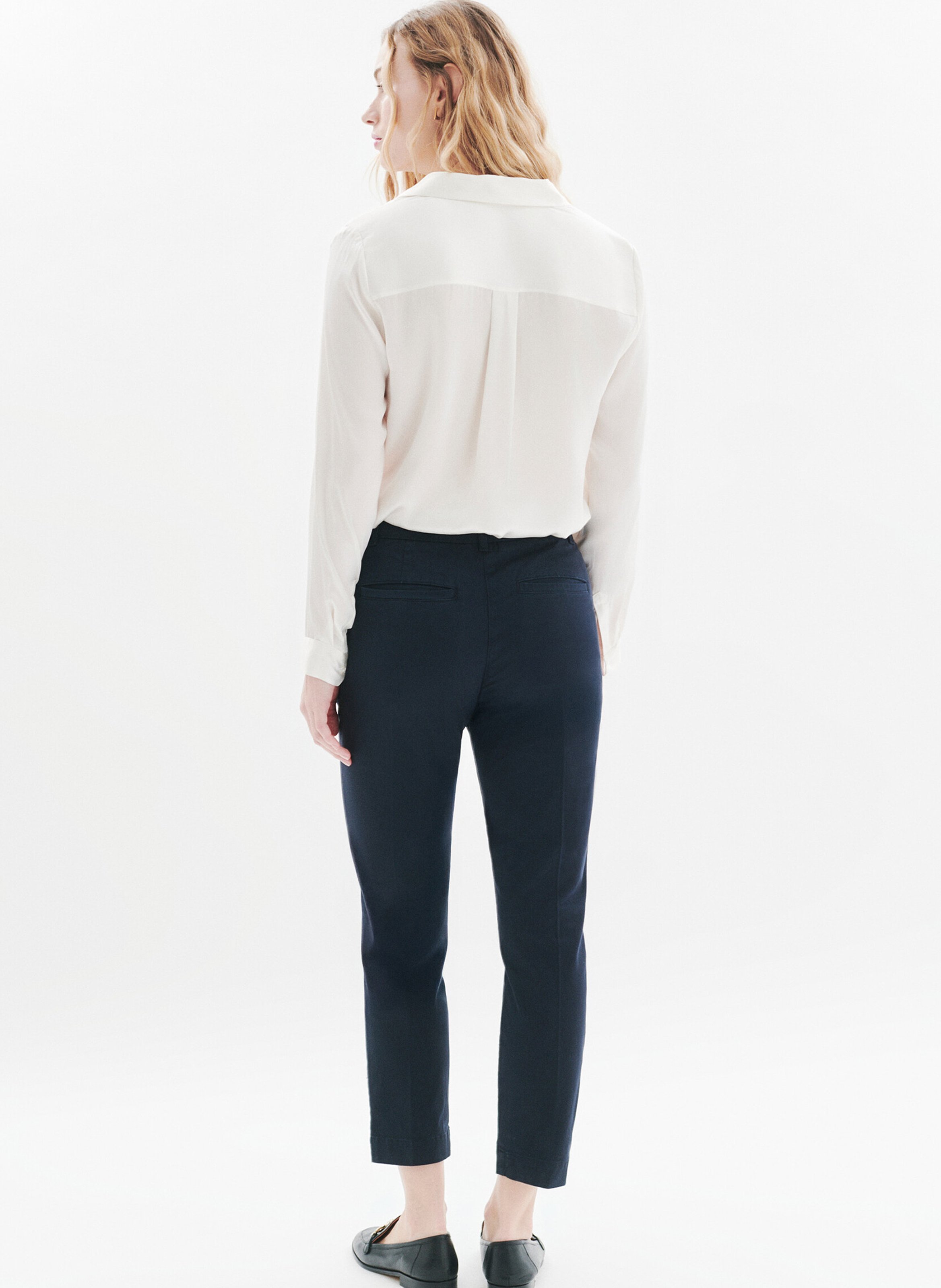 Cotton-mix slim trousers CAROLL Blue