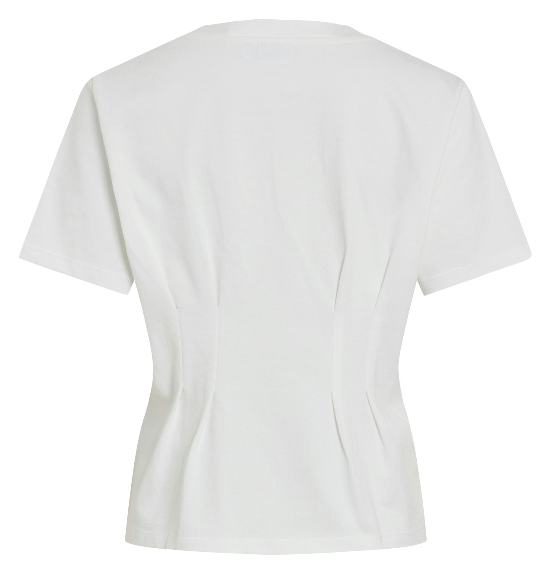 Top ajusté col rond en coton bio mélangé VILA Blanc