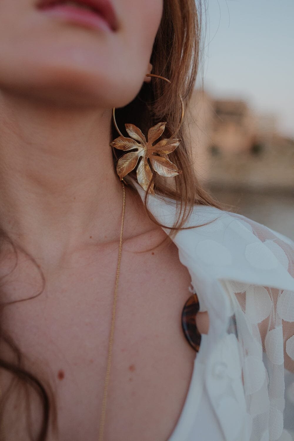 HÉLIOS - Fine gold-plated flower hoop earrings MONSIEUR SIMONE Silver