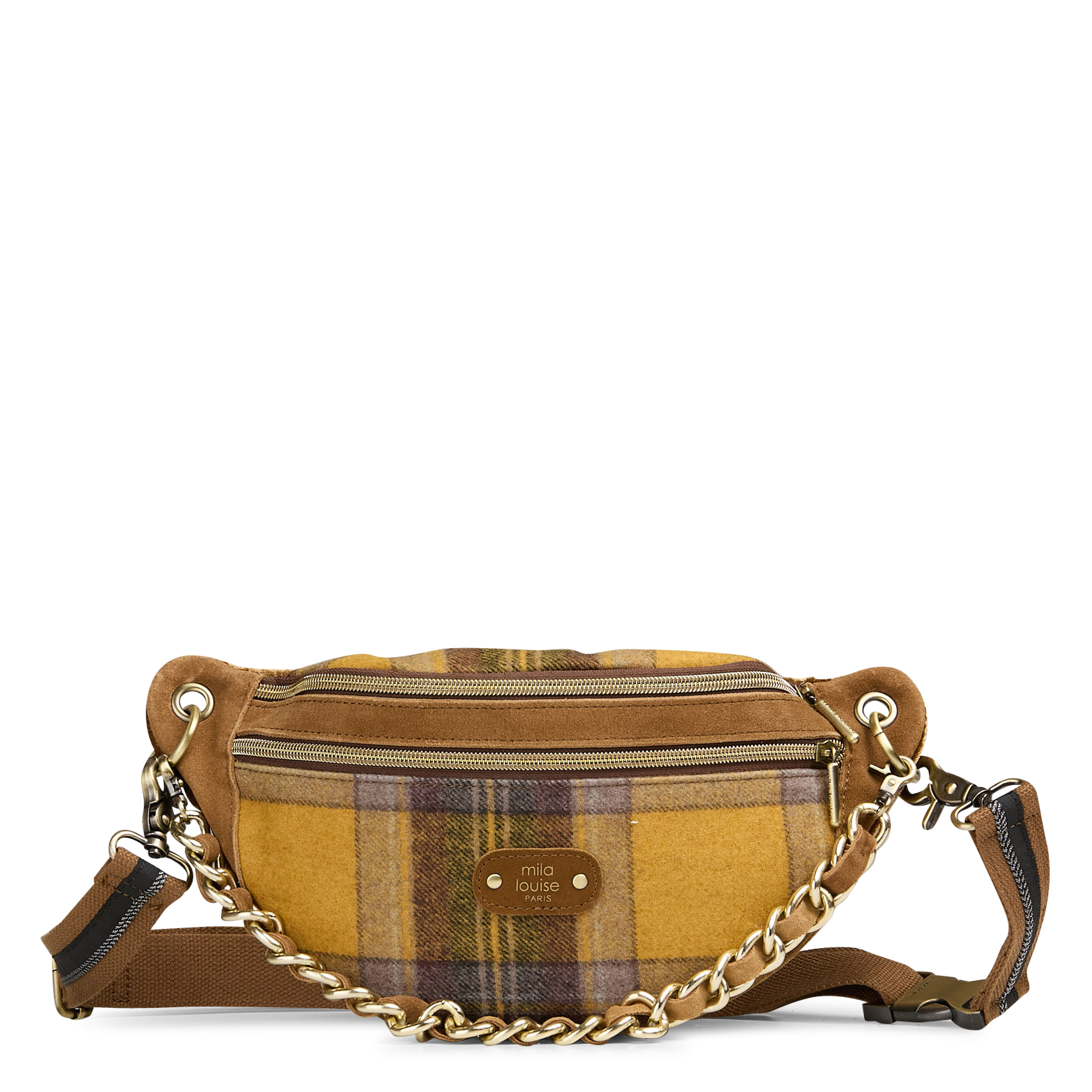 Heuptas van bedrukt suèdeleer MILA LOUISE