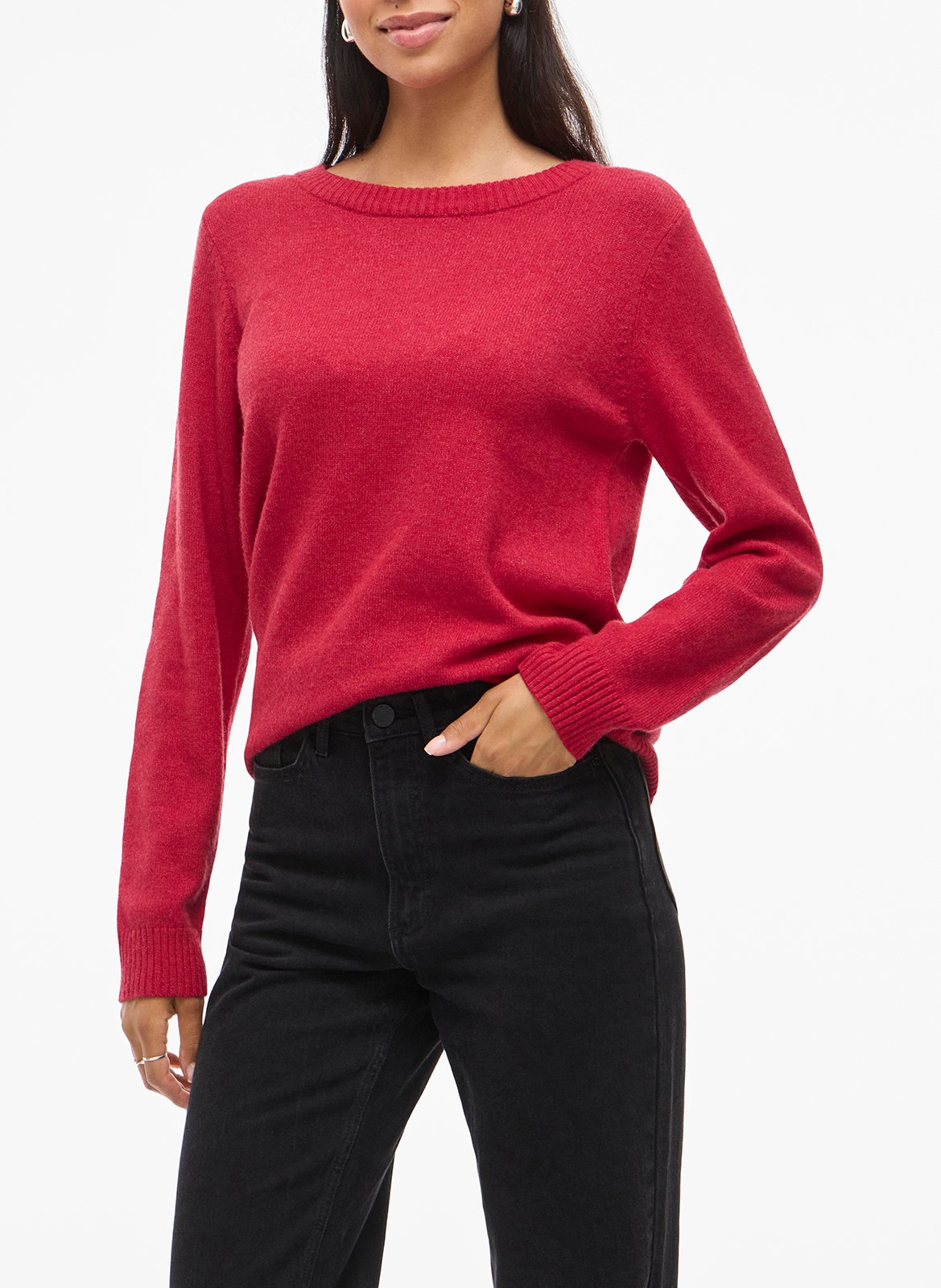 Pull col rond  VILA Rouge