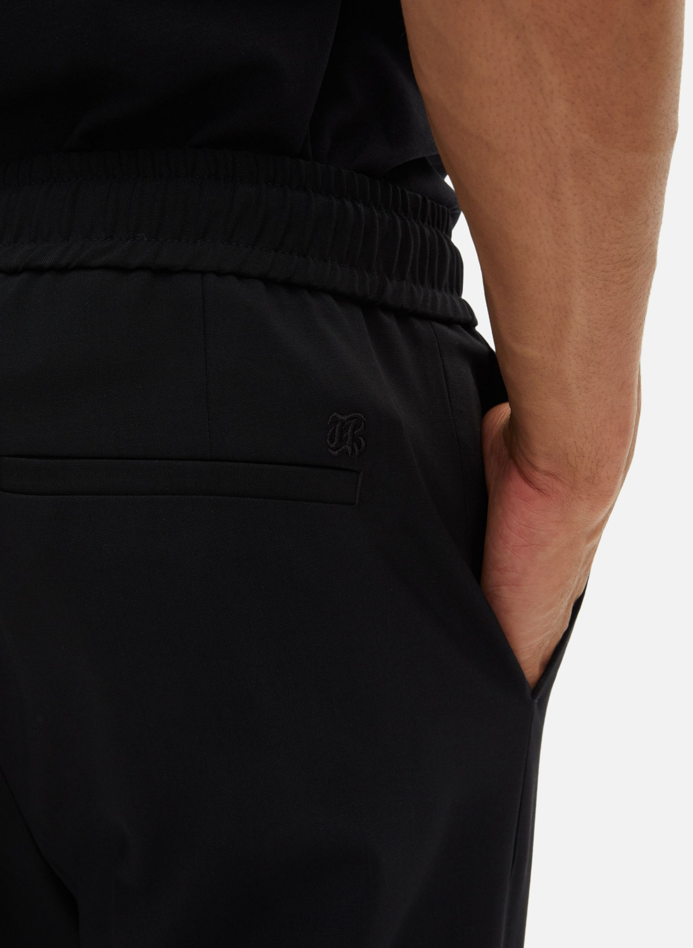 Elasticated straight wool trousers THE KOOPLES Black