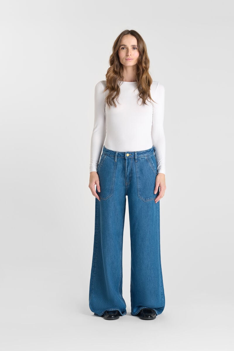 Loose jeans, wide, length 34 LE TEMPS DES CERISES Blue