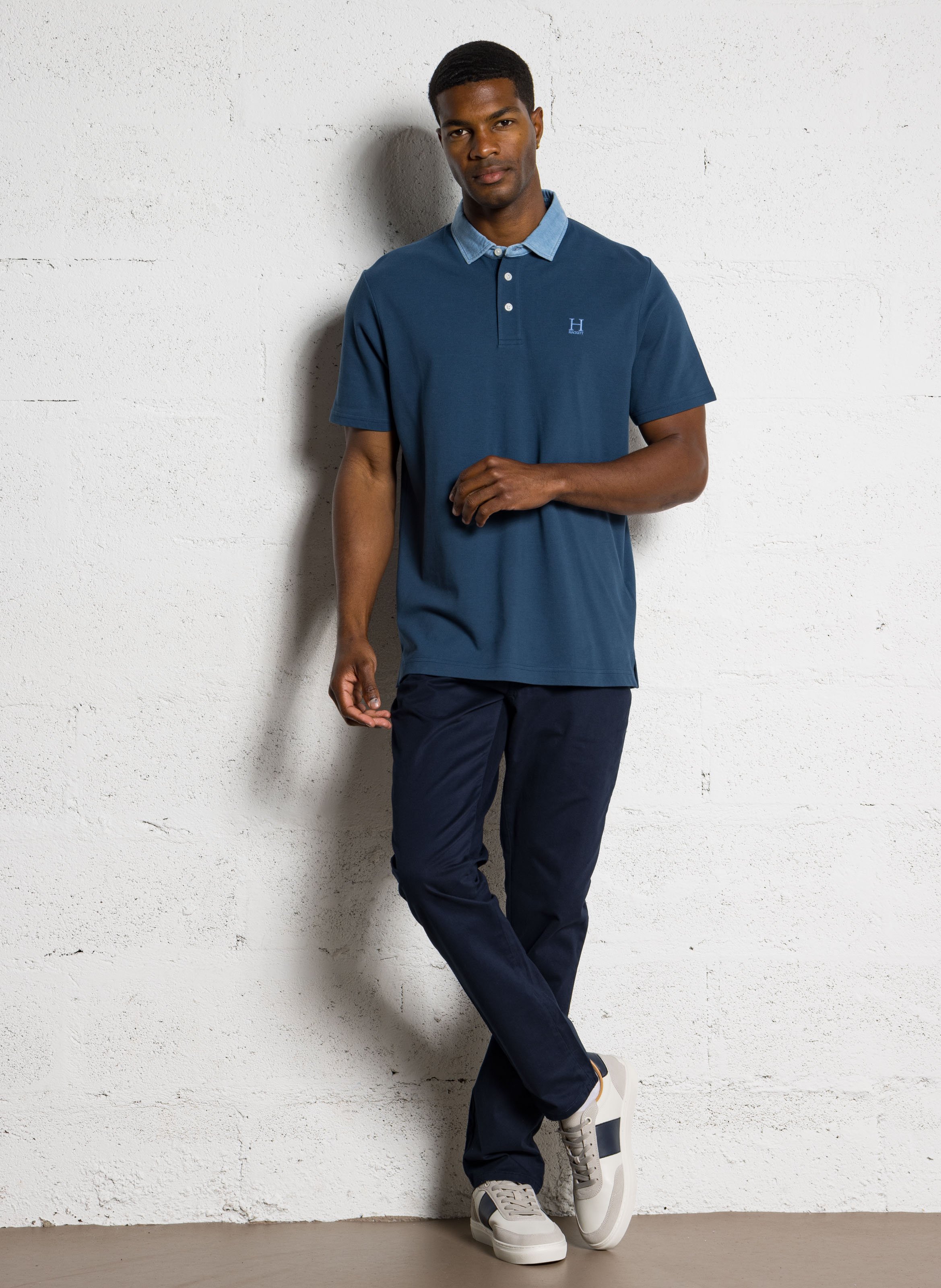 Polo regular-fit en coton HACKETT Bleu
