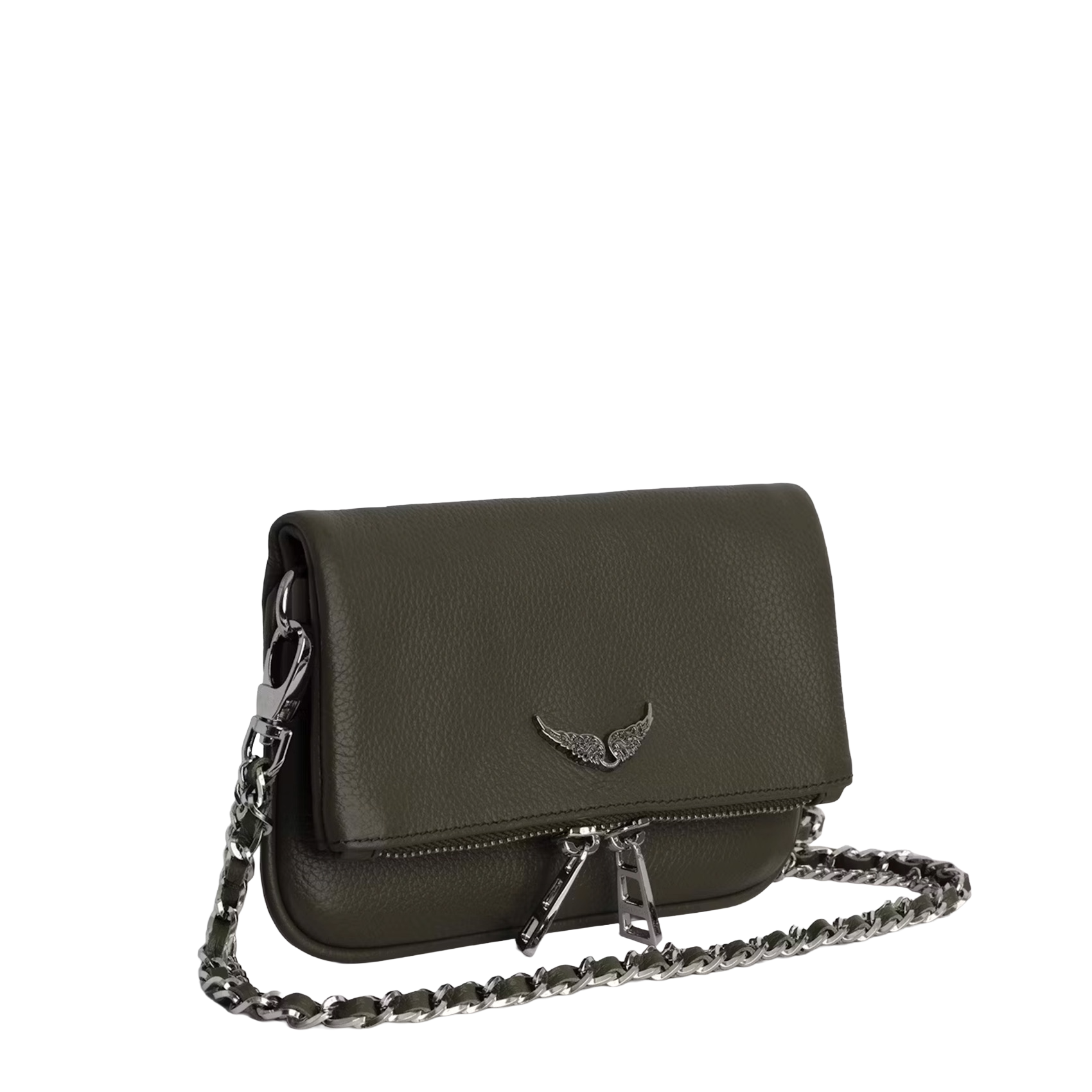 Abend-Clutch aus Leder ZADIG&VOLTAIRE Grun
