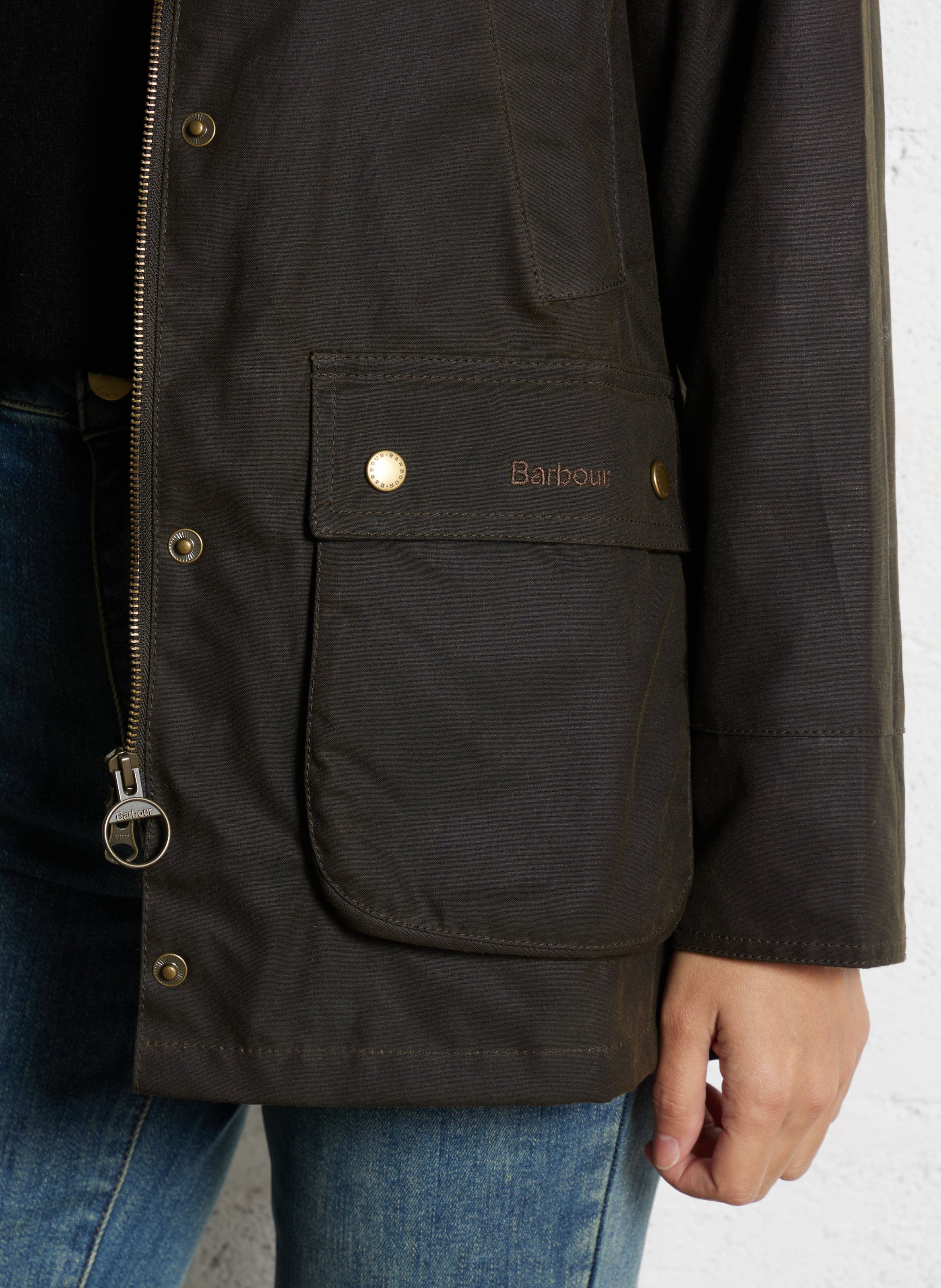 Parka col classique en coton BARBOUR Kaki
