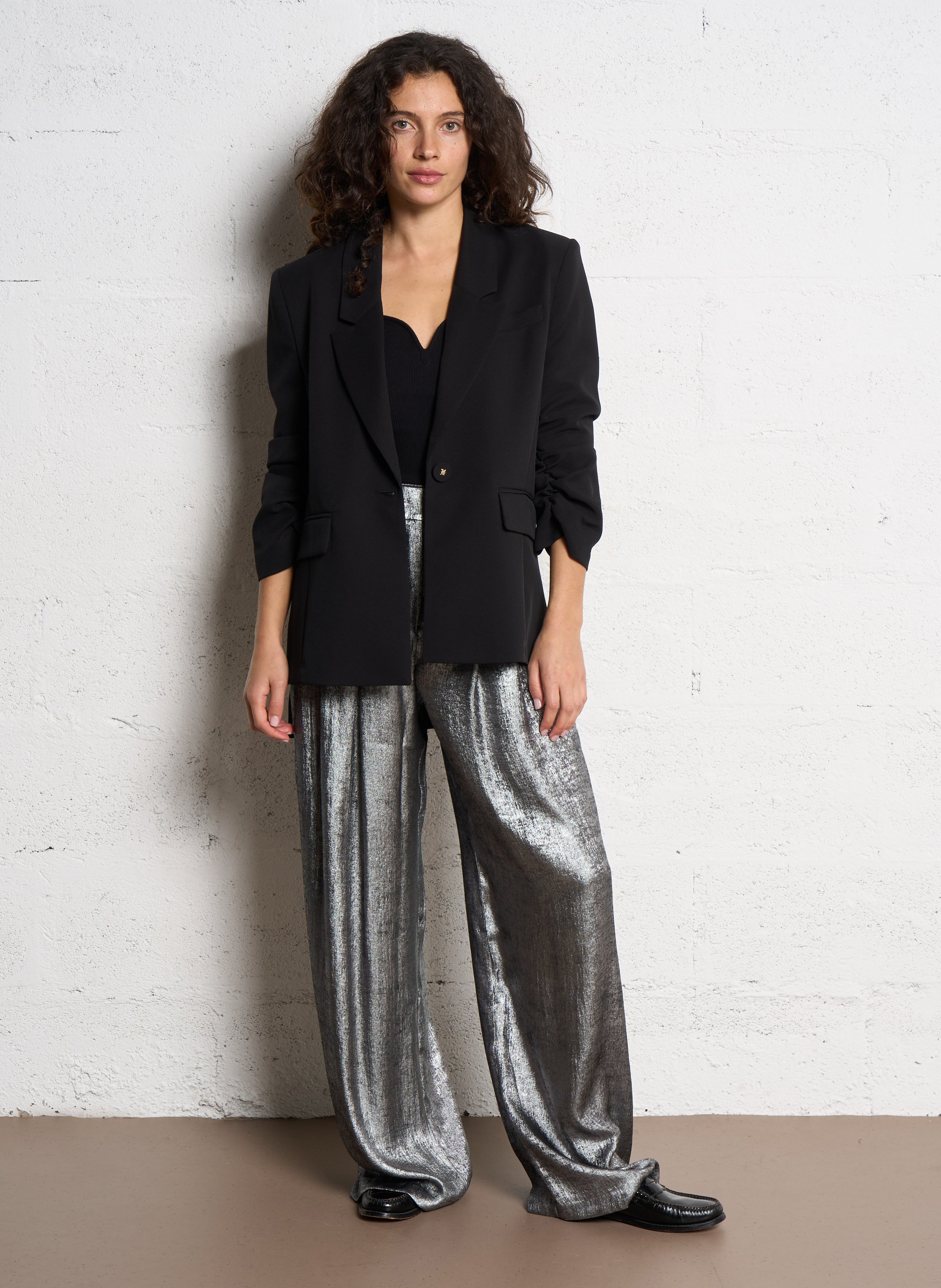 Oversized blazer jacket with notched lapel IMPERIAL Black