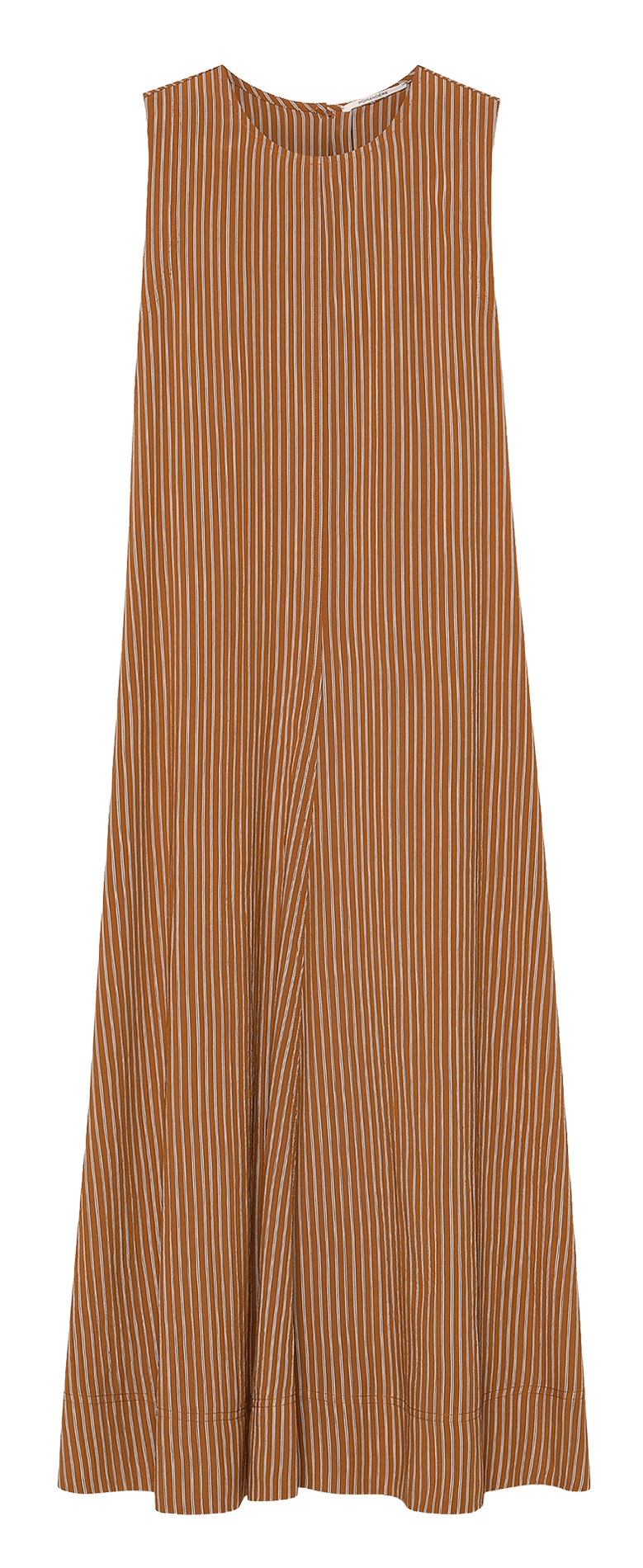 Robe longue col rond à rayures POMANDERE Orange