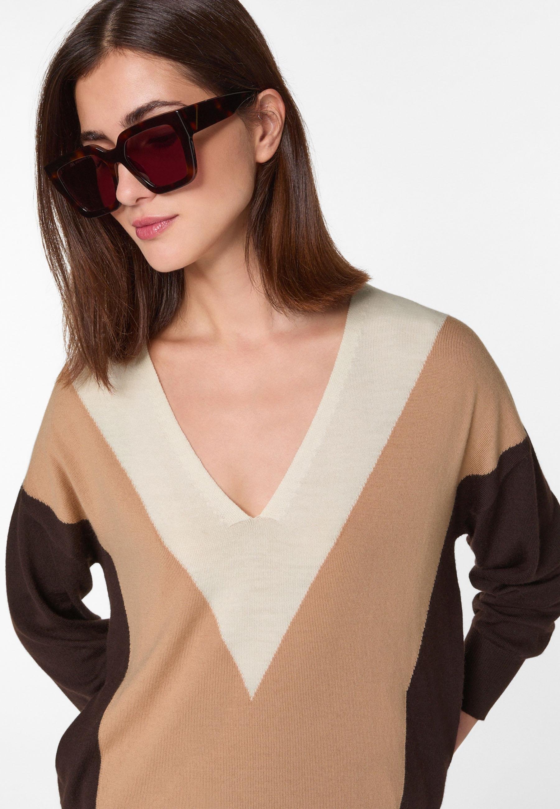 Intarsia merino wool sweater RODIER Brown