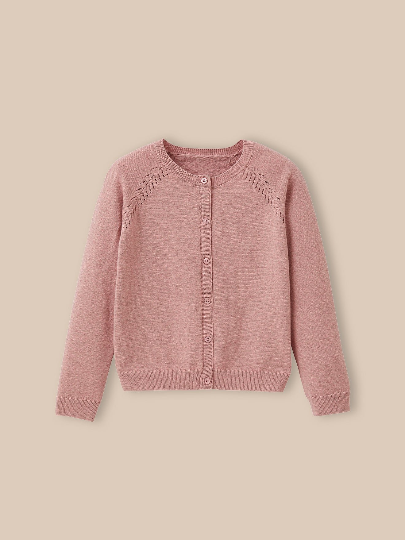 Wool and cotton cardigan CYRILLUS Pink
