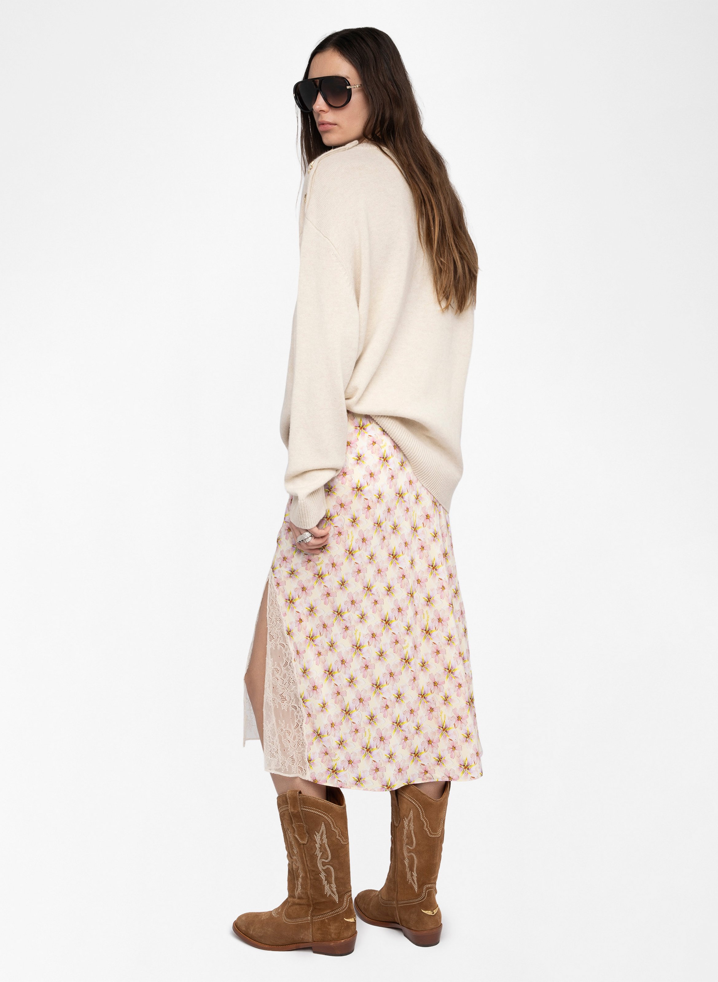 Flowing printed midi skirt ZADIG&VOLTAIRE Yellow