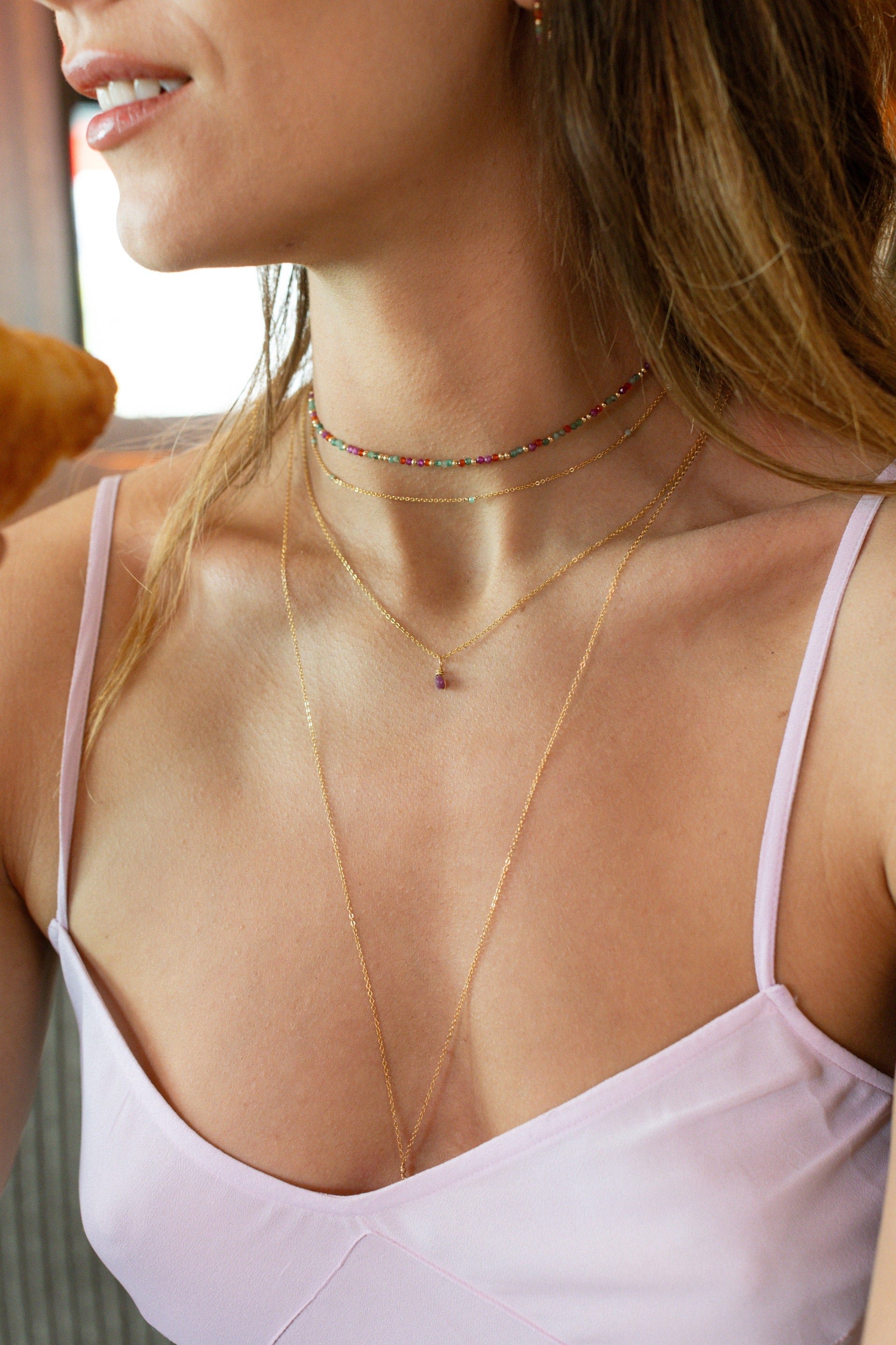 Mini pendant - ruby YAY Golden