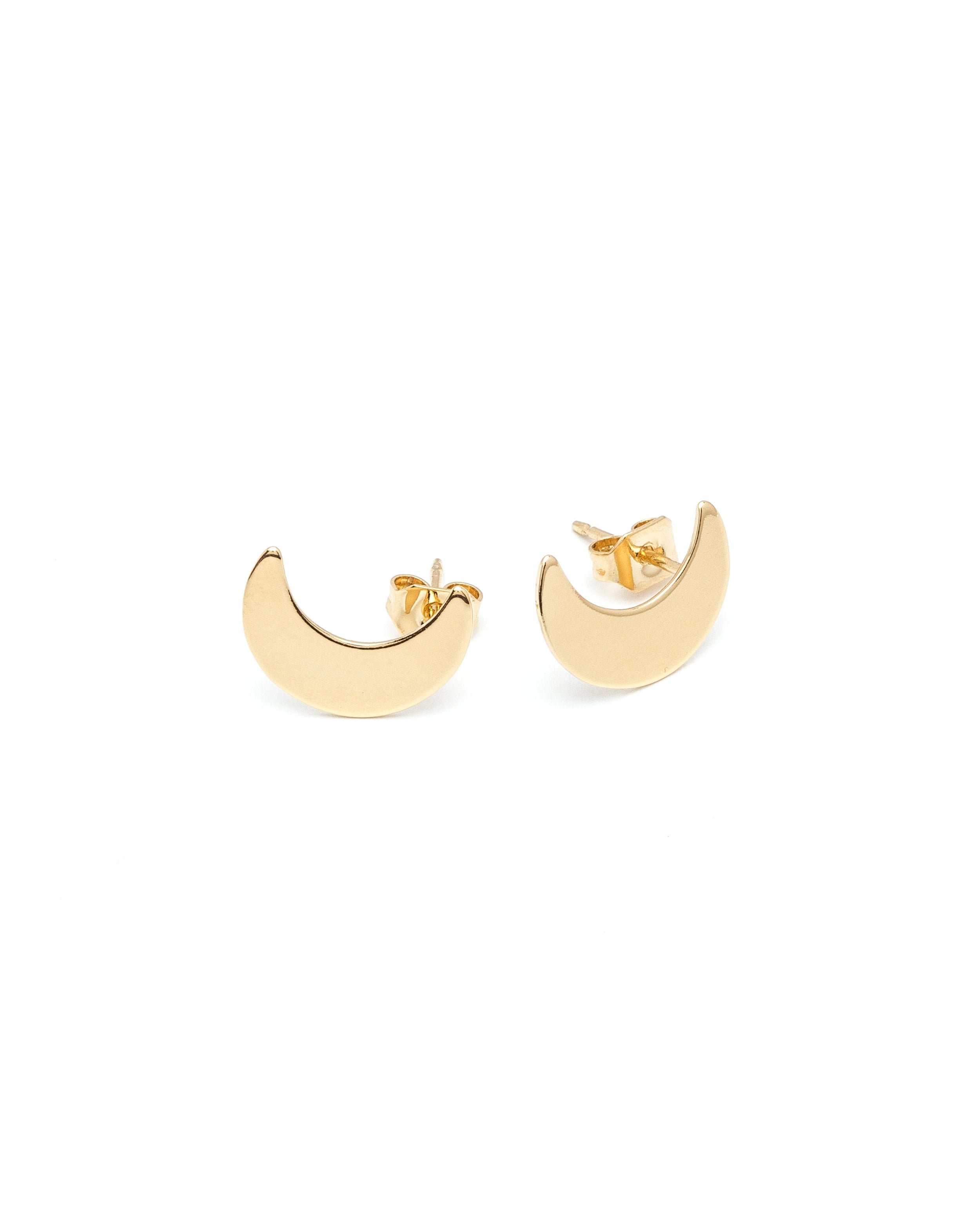Moon-shaped gold-plated stud earrings MONSIEUR SIMONE Golden